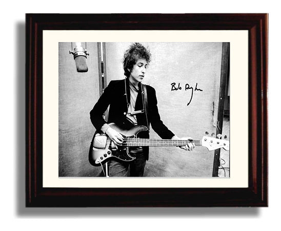 Bob Dylan - Early Acoustic Performance - Vintage Music Wall Art - 8x10 Beveled Frame music decor