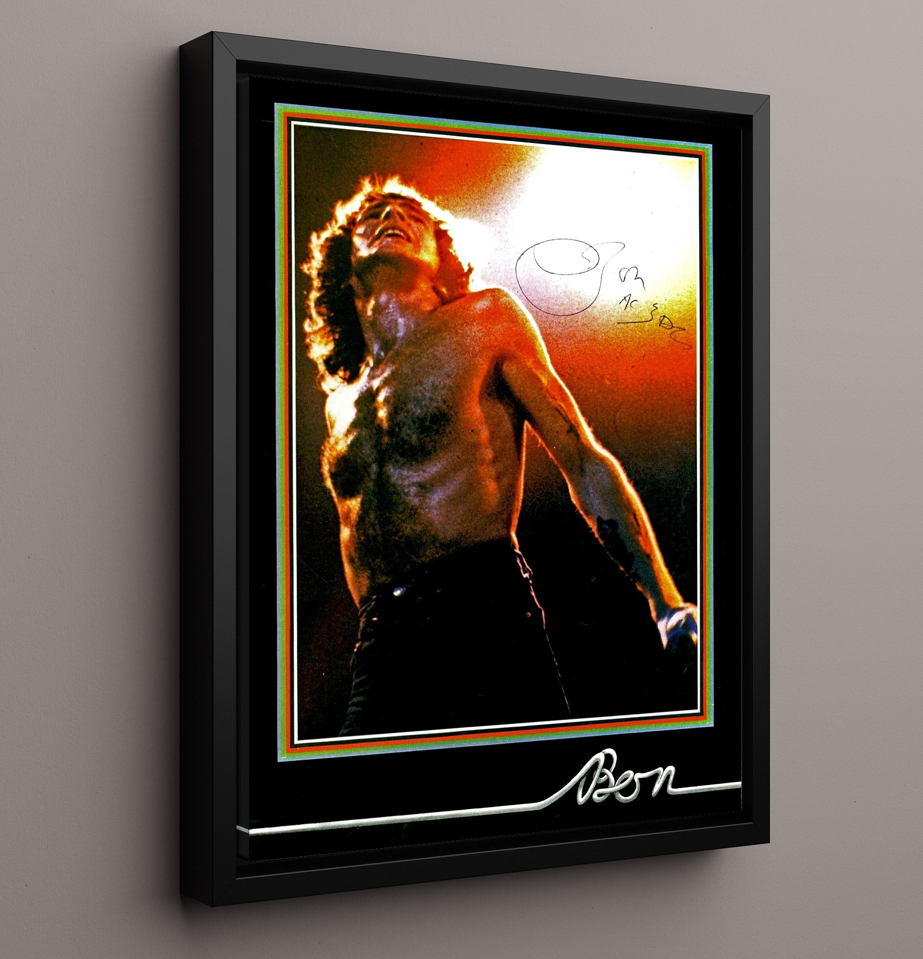Bon Scott - Highway to Sweat Music Wall Art 16x20 Framed Canvas wall art print – Music decor