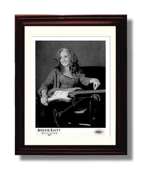 Bonnie Raitt - Souls Alike Guitar Portrait Music Wall Art 8x10 Beveled Frame wall art print – Music decor