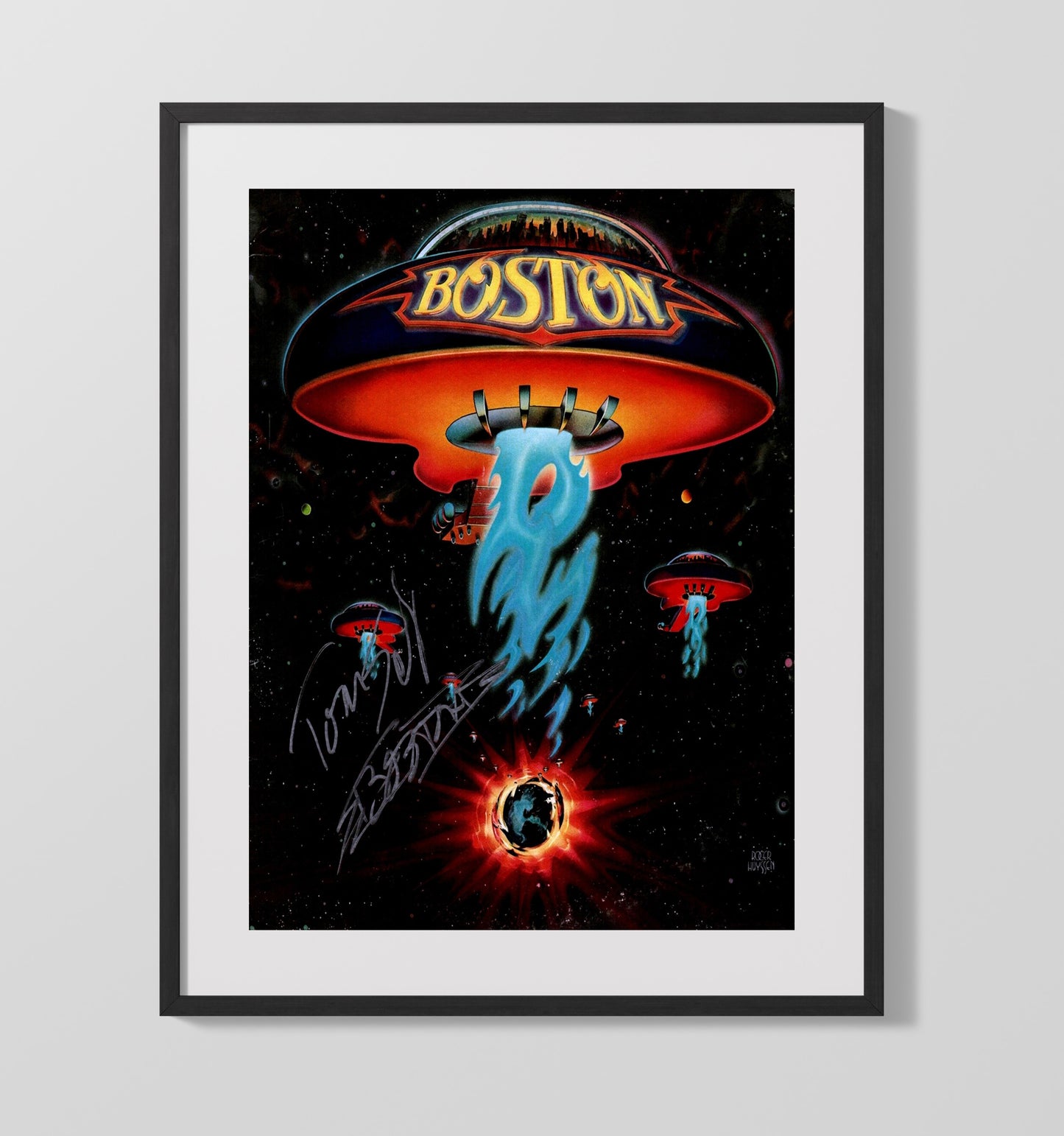 Boston - Spaceships and Power Chords - Vintage Music Wall Art - 16x20 Gallery Frame music decor