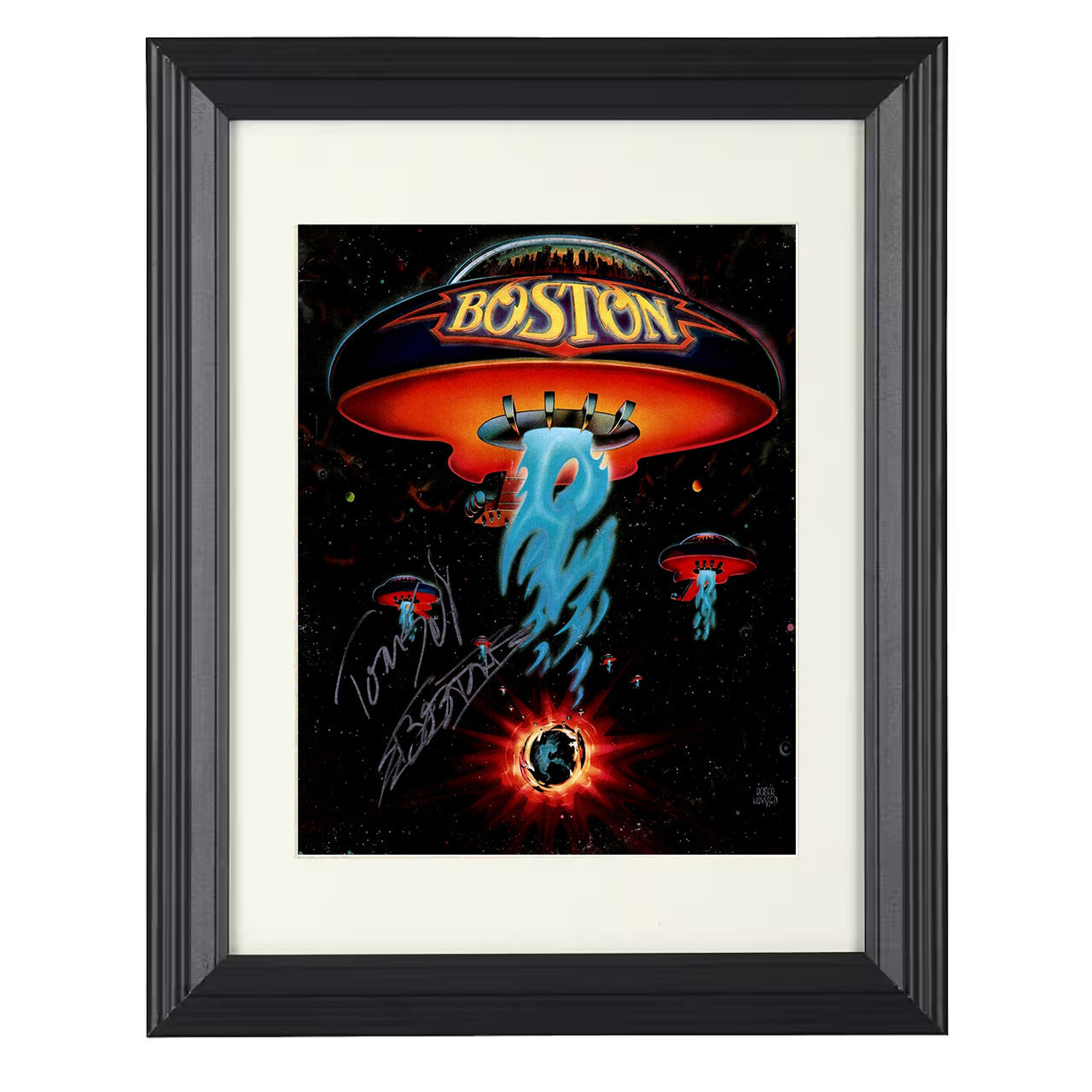 Boston – Spaceships and Power Chords Image – 8x10 black beveled framed music wall art