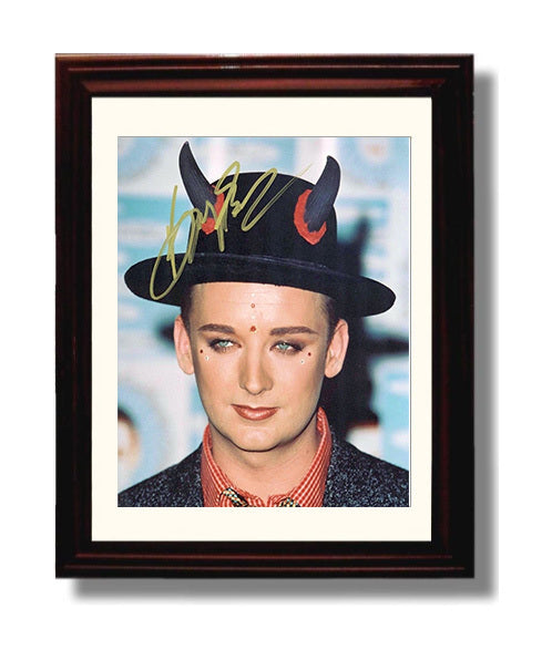 Boy George - Culture Club Hat Portrait Music Wall Art 8x10 Beveled Frame wall art print – Music decor