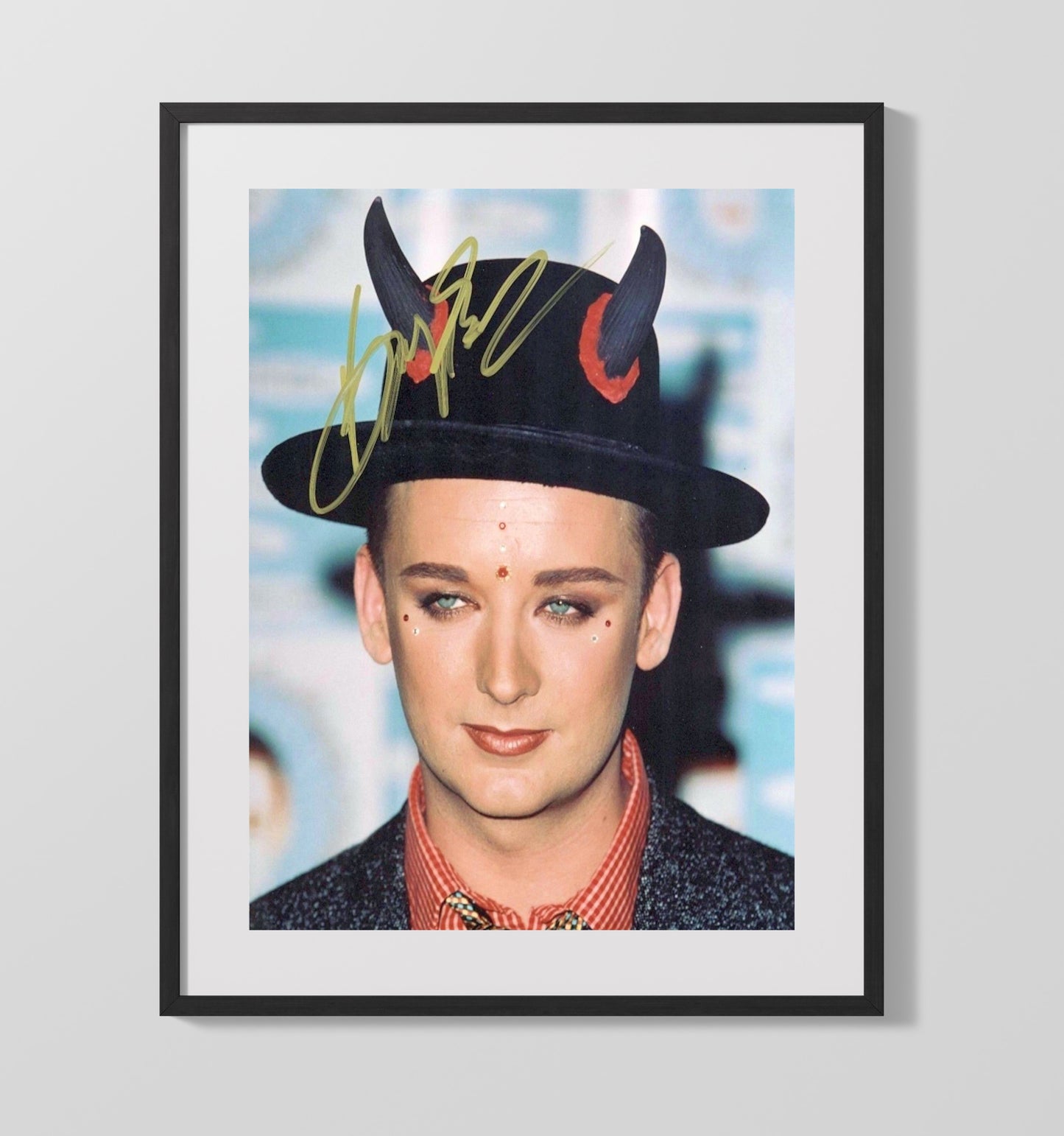 Boy George - Culture Club Hat Portrait - Vintage Music Wall Art - 16x20 Gallery Frame music decor