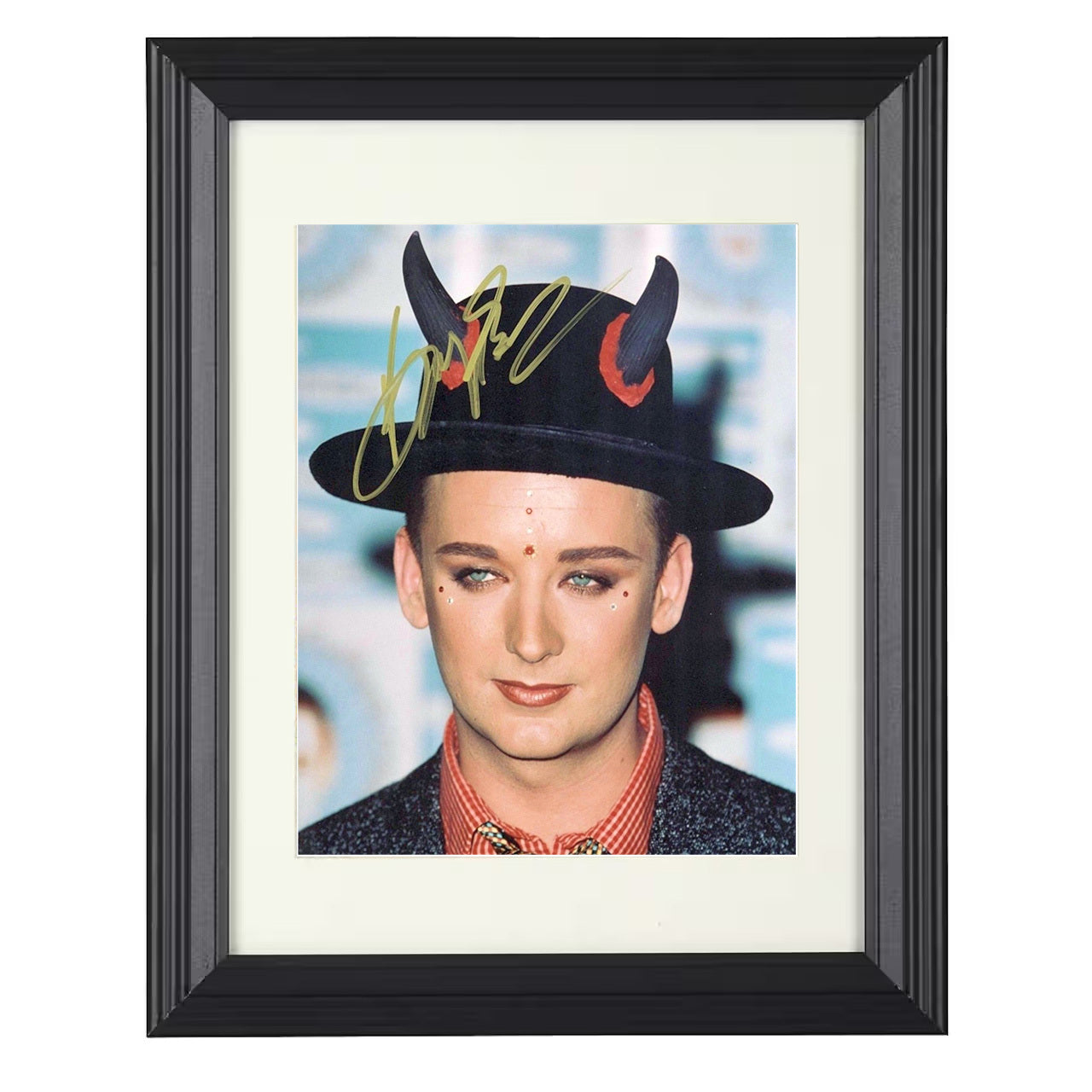 Boy George – Culture Club Hat Image – 8x10 black beveled framed music wall art