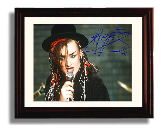 Boy George - New Wave Vocal Expression - Vintage Music Wall Art - 8x10 Beveled Frame music decor