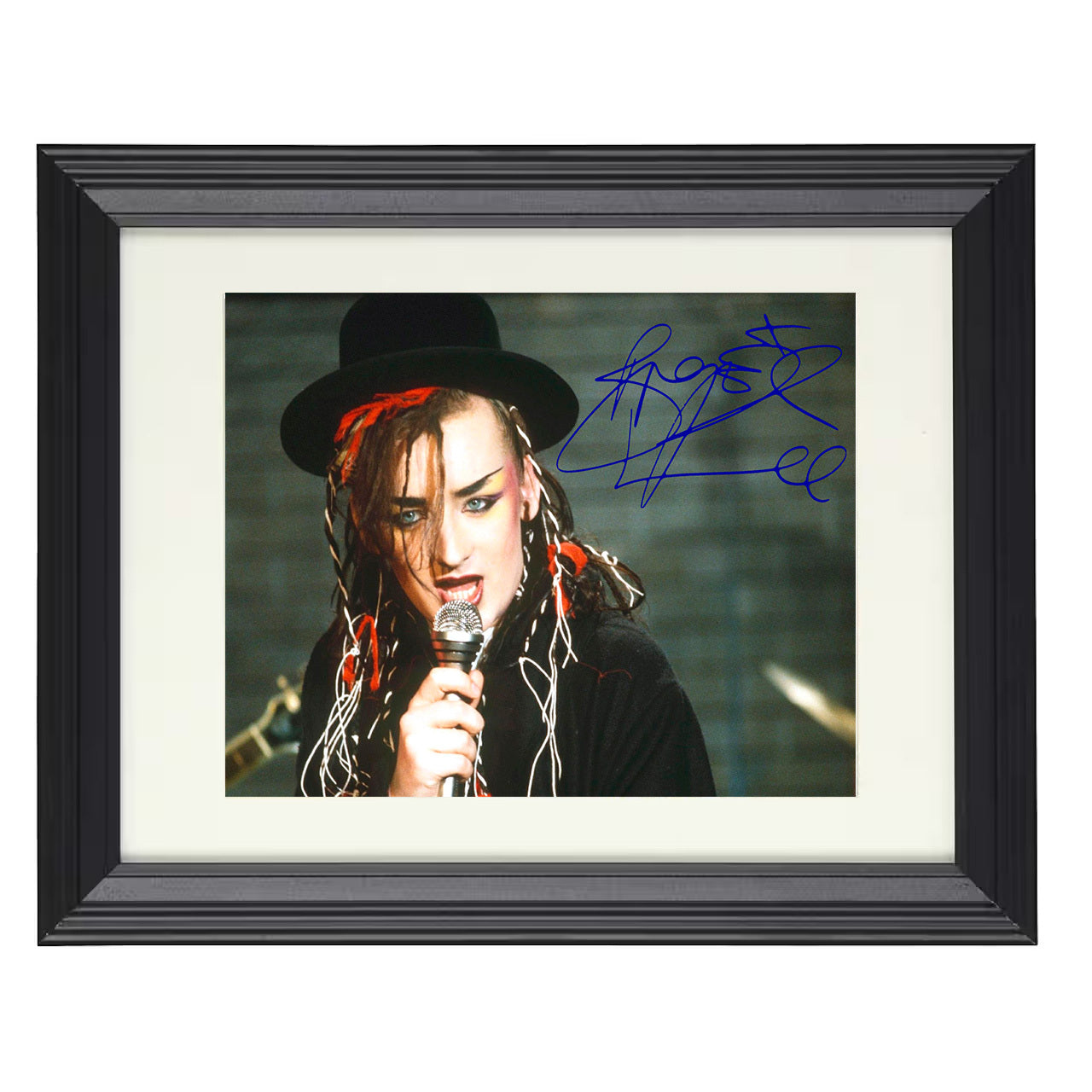 Boy George – New Wave Vocal Expression – 8x10 black beveled framed music wall art