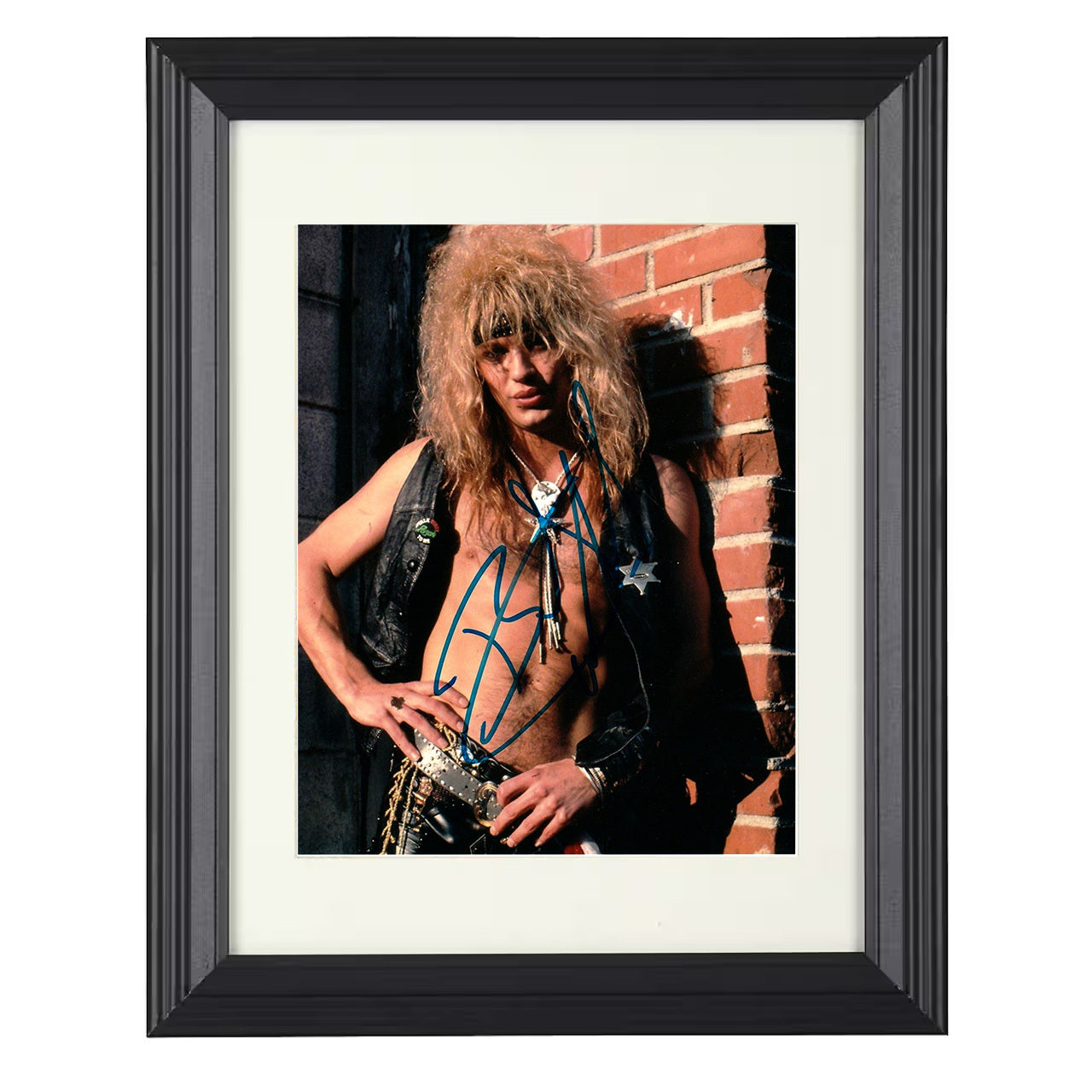 Bret Michaels – Poison Bandana Brick Wall Image – 8x10 black beveled framed music wall art