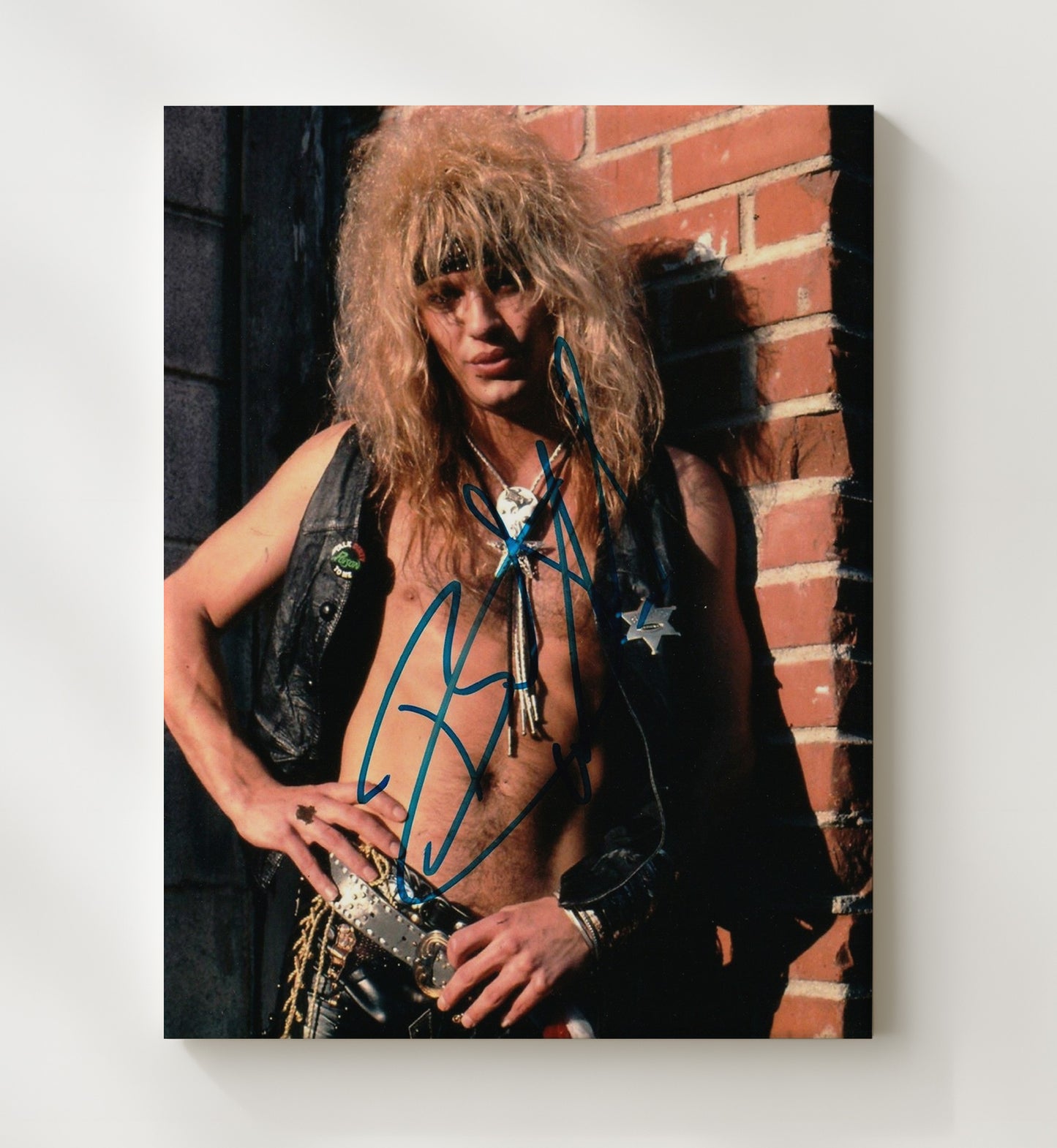 Bret Michaels - Poison Bandana Brick Wall Portrait - Vintage Music Wall Art - 20x24 Canvas music decor