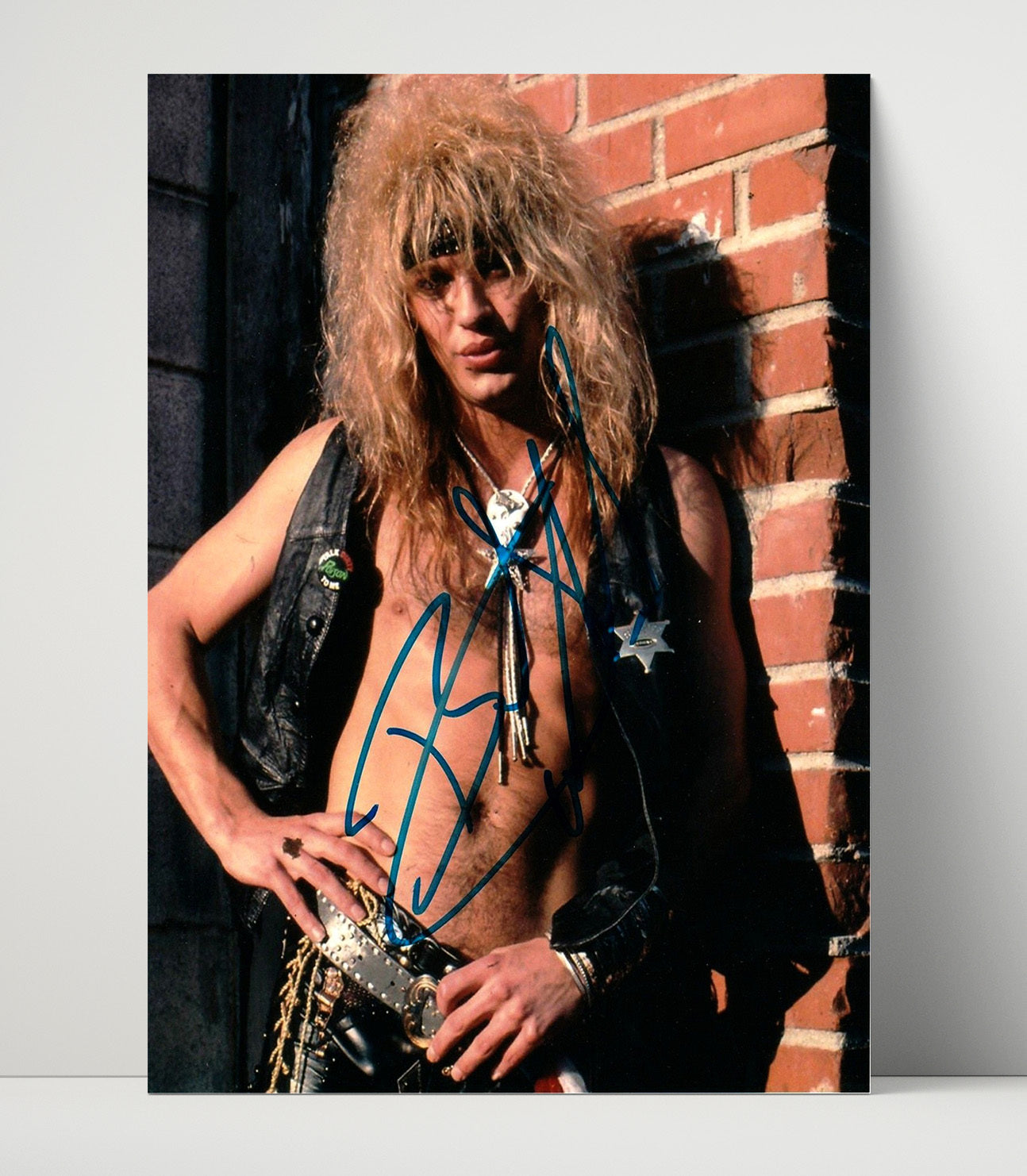 Bret Michaels - Poison Bandana Brick Wall Portrait - Vintage Music Wall Art - 16x20 Unframed Print music decor