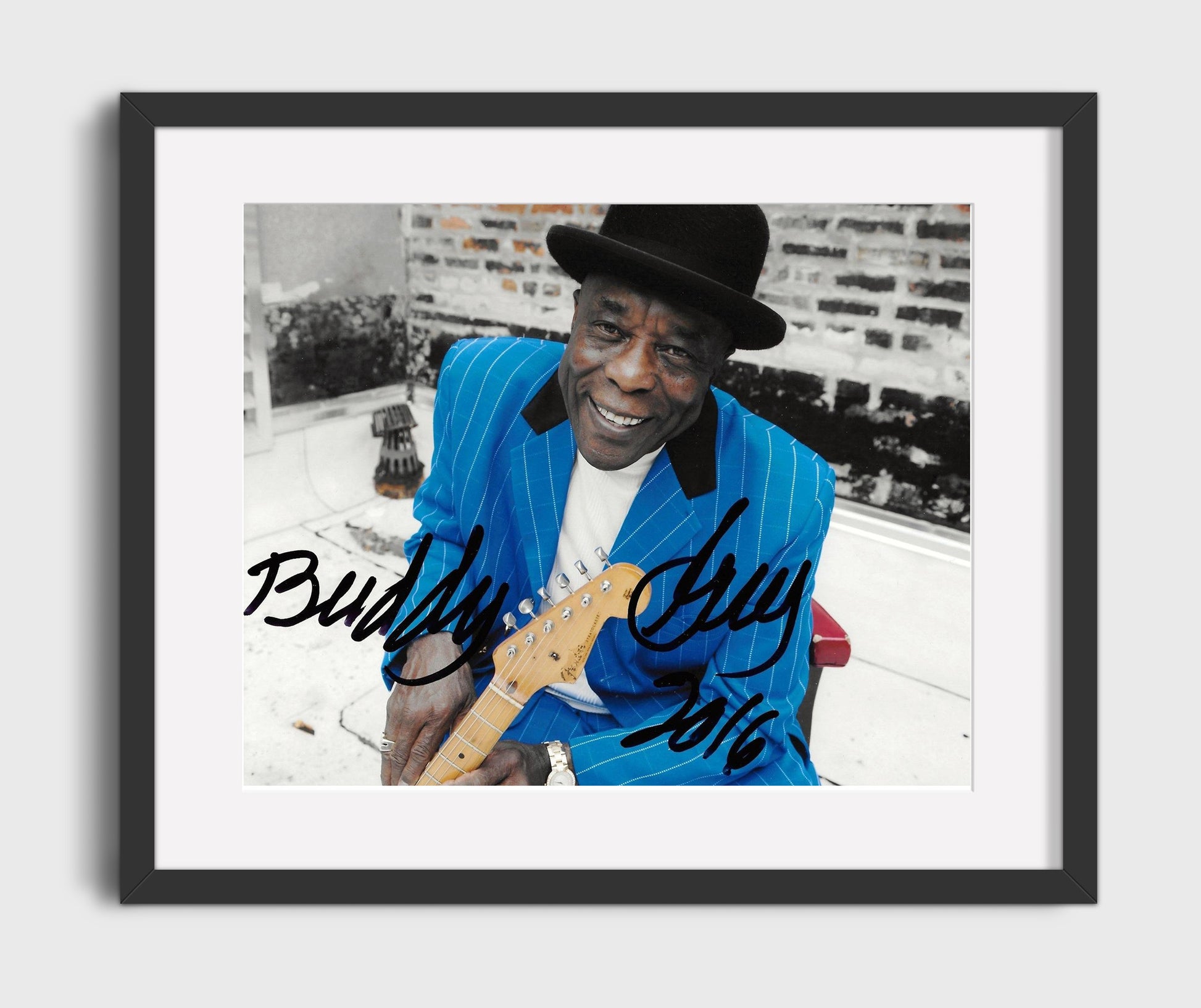 Buddy Guy - Chicago Blues Guitar - Vintage Music Wall Art - 16x20 Gallery Frame music decor