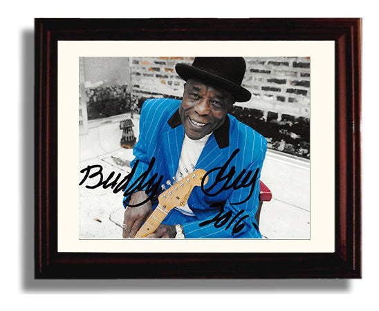 Buddy Guy - Chicago Blues Guitar - Vintage Music Wall Art - 8x10 Beveled Frame music decor