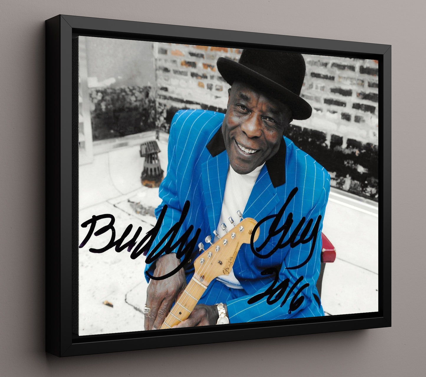 Buddy Guy - Chicago Blues Guitar - Vintage Music Wall Art - 16x20 Framed Canvas music decor