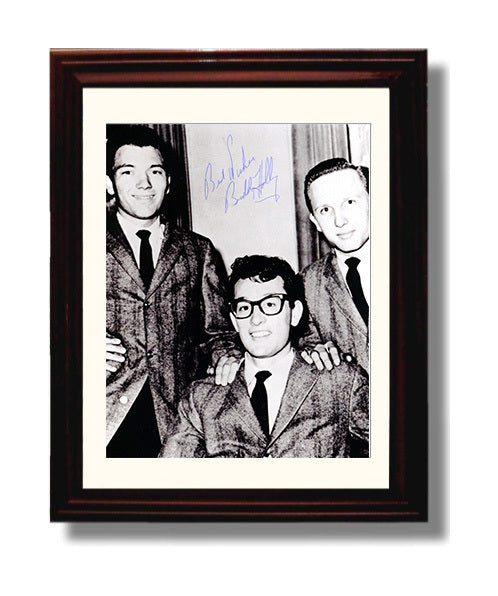 Buddy Holly - Early Rock Trio Suit Portrait Music Wall Art 8x10 Beveled Frame wall art print – Music decor