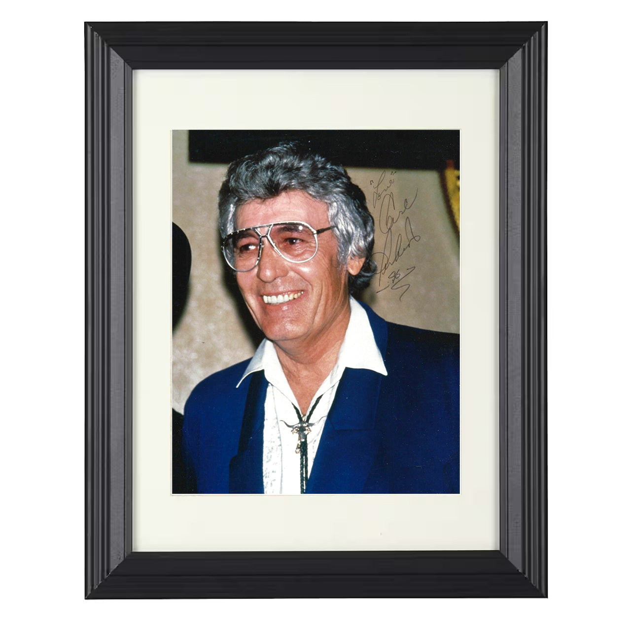 Carl Perkins – Rockabilly Guitar Image with Glasses – 8x10 black beveled framed music wall art