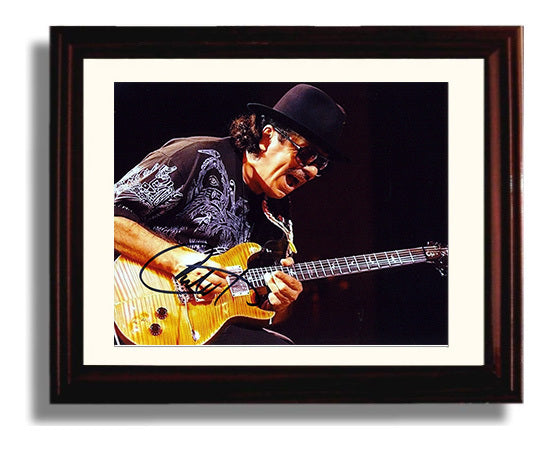 Carlos Santana - Fiery Guitar Solo - Vintage Music Wall Art - 8x10 Beveled Frame music decor