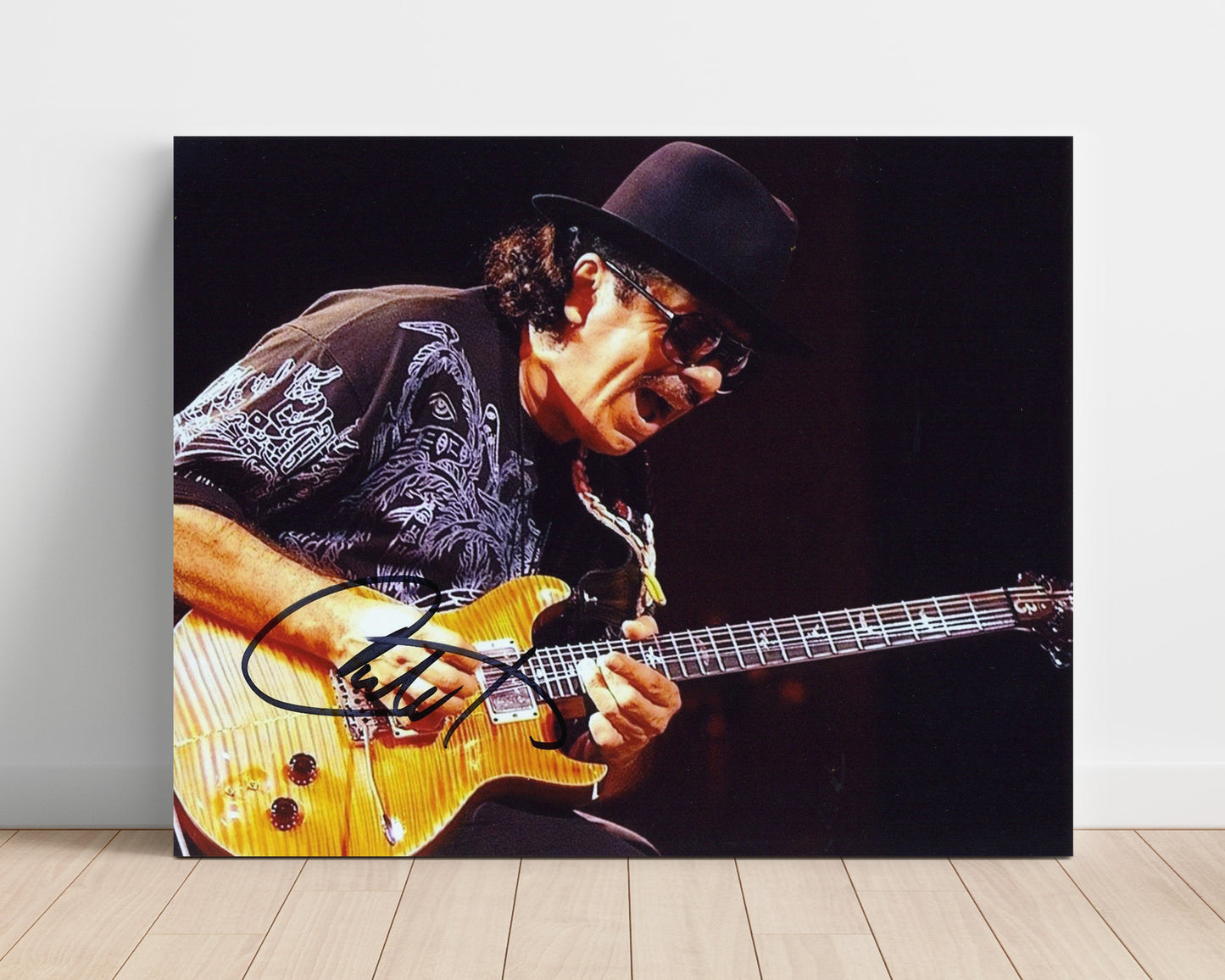 Carlos Santana - Fiery Guitar Solo - Vintage Music Wall Art - 16x20 Unframed Print music decor