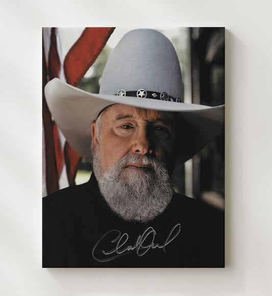 Charlie Daniels - Cowboy Hat American Flag Photo 16x20 Gallery Frame vintage music wall art