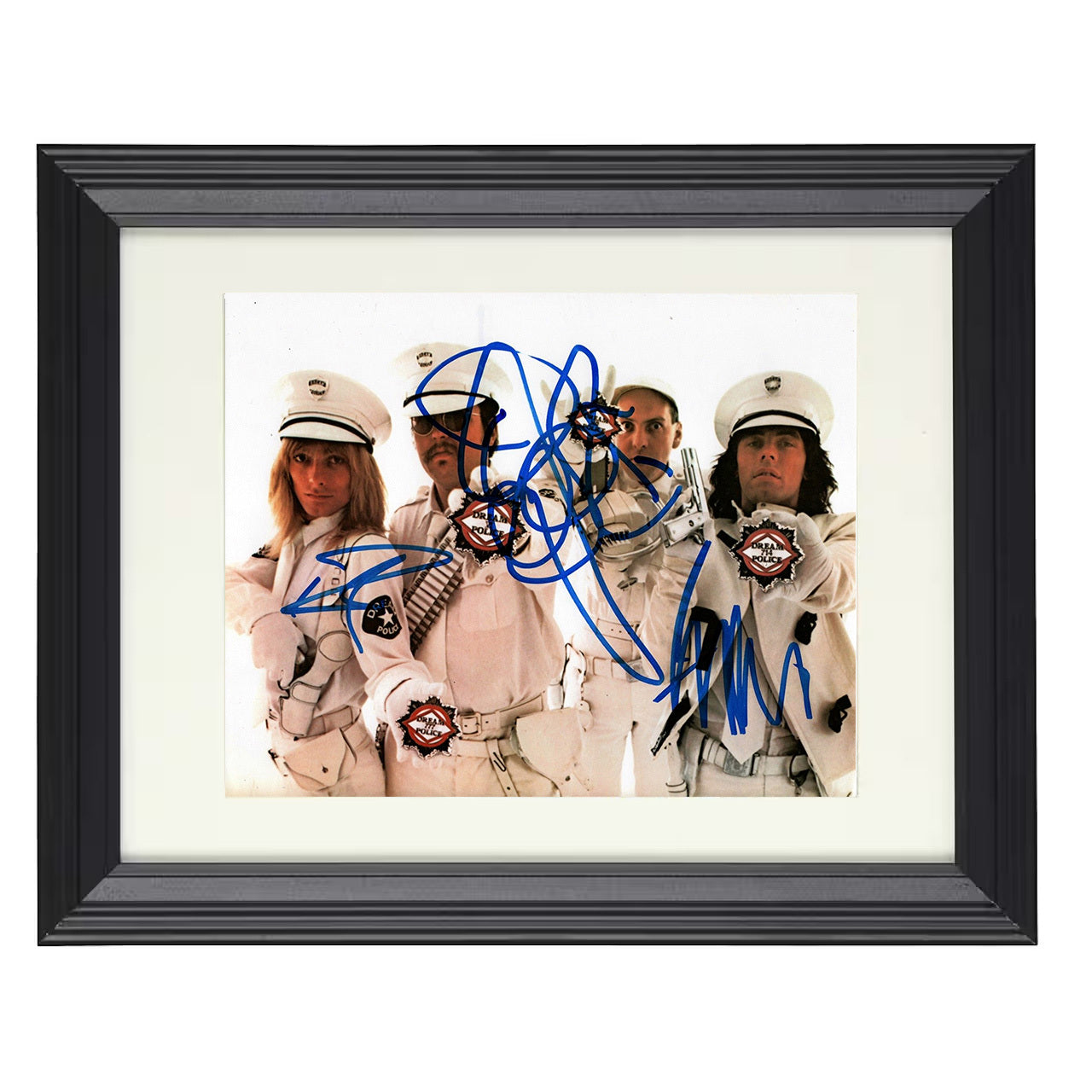Cheap Trick -White Police Uniform Photo – Music Image – 8x10 black beveled framed music wall art