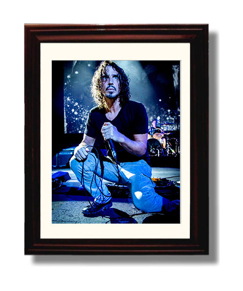 Chris Cornell - Grunge Golden Voice Music Wall Art 8x10 Beveled Frame wall art print – Music decor