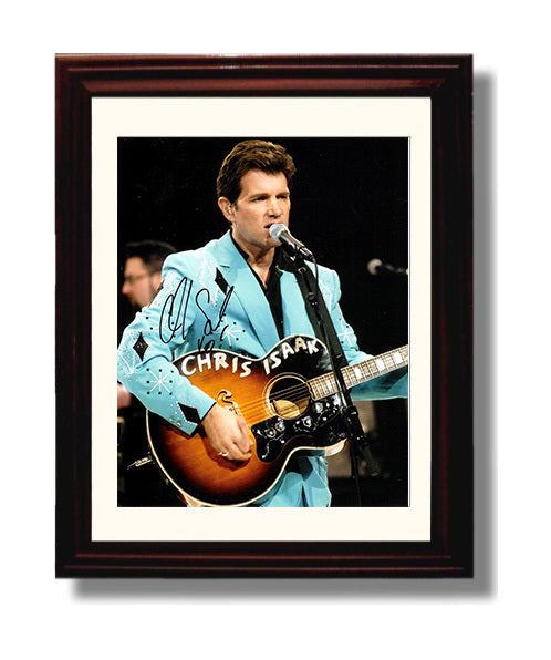 Chris Isaak - Live Performance with Acoustic Guitar Music Wall Art 8x10 Beveled Frame wall art print – Music decor