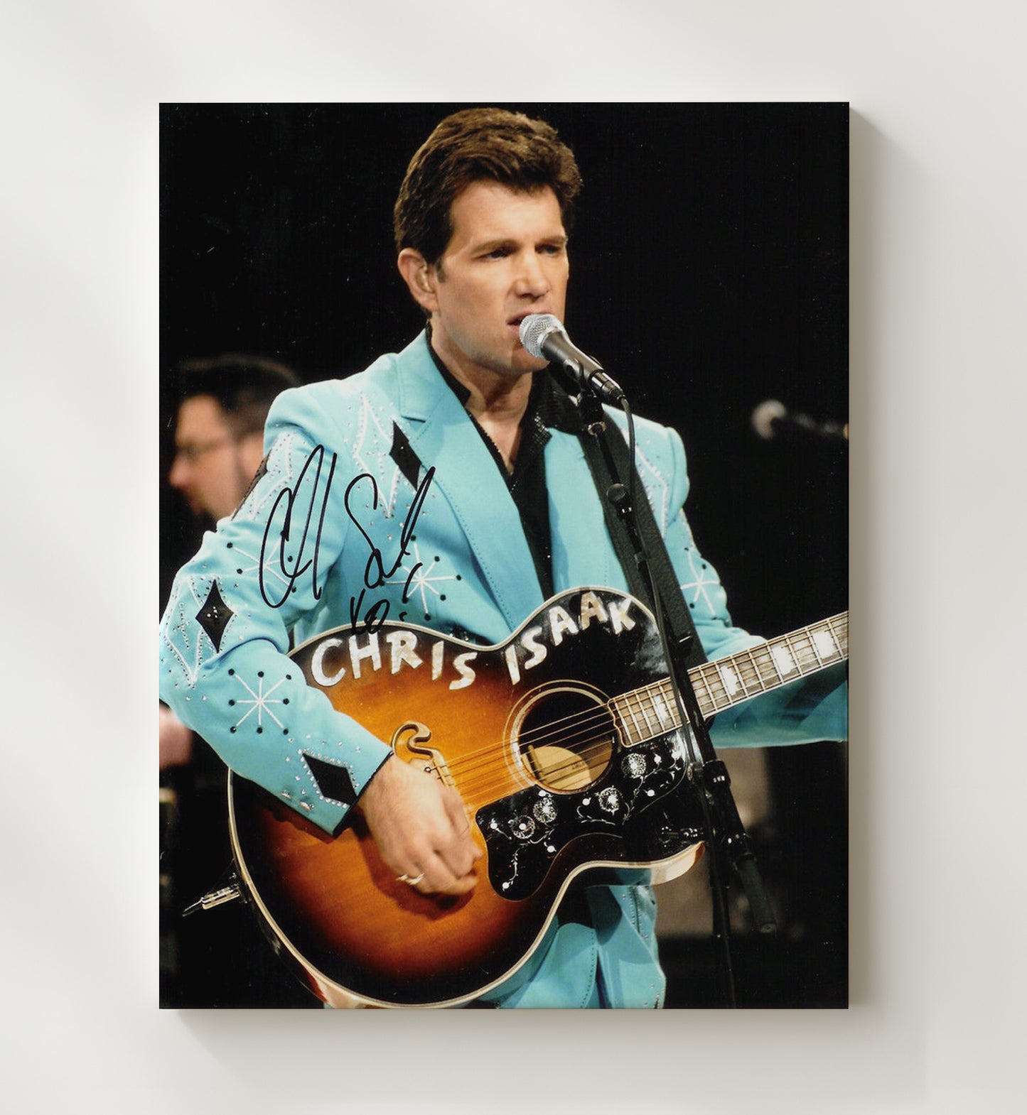 Chris Isaak - Live Performance With Acoustic Guitar - Vintage Music Wall Art - 20x24 Canvas music decor