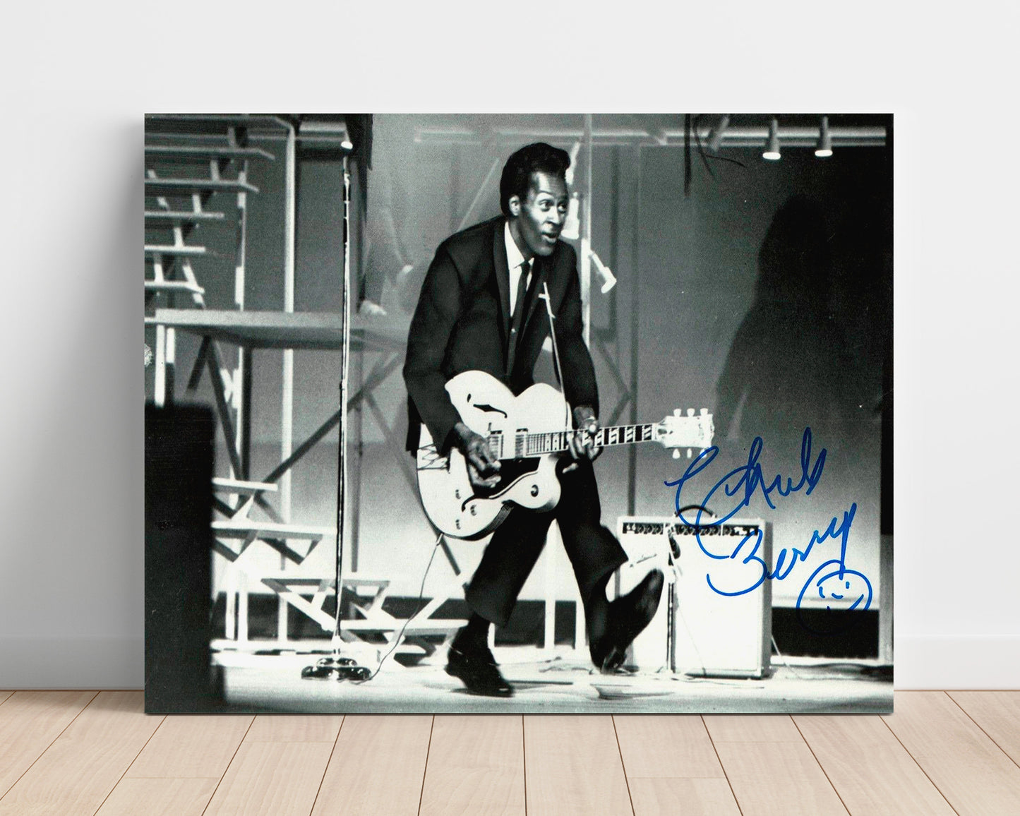 Chuck Berry - Dancing and Strumming - Vintage Music Wall Art - 16x20 Unframed Print music decor