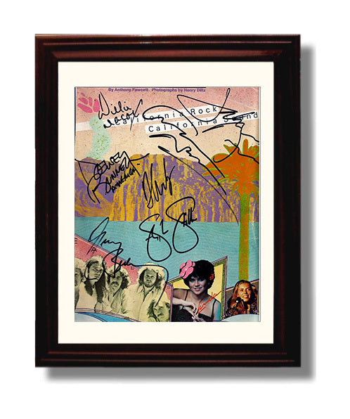 Crosby Stills Nash and Young - California Sound Collective Music Wall Art 8x10 Beveled Frame wall art print – Music decor