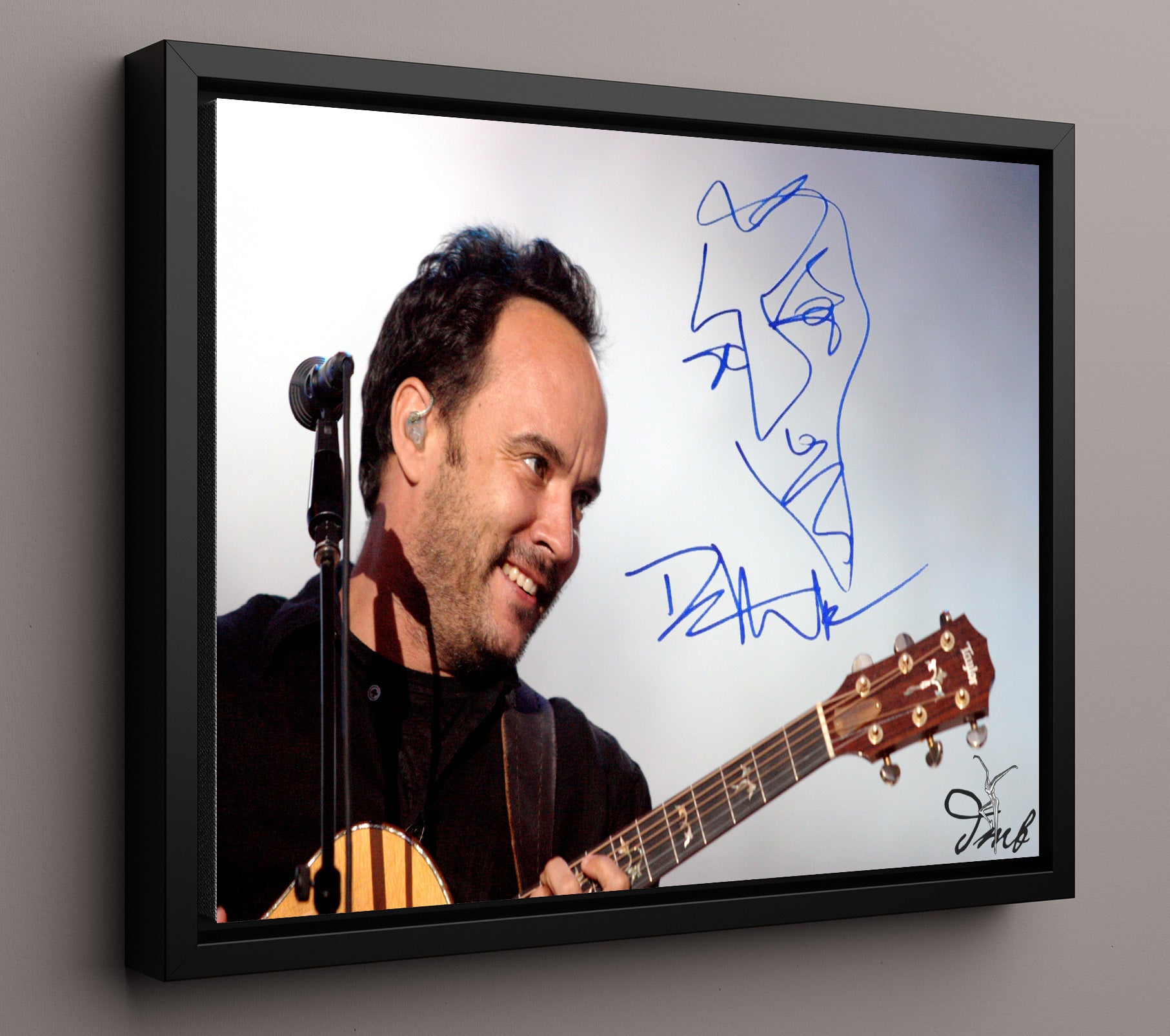 Dave Matthews - Crash Into Me Acoustic - Vintage Music Wall Art - 16x20 Framed Canvas music decor