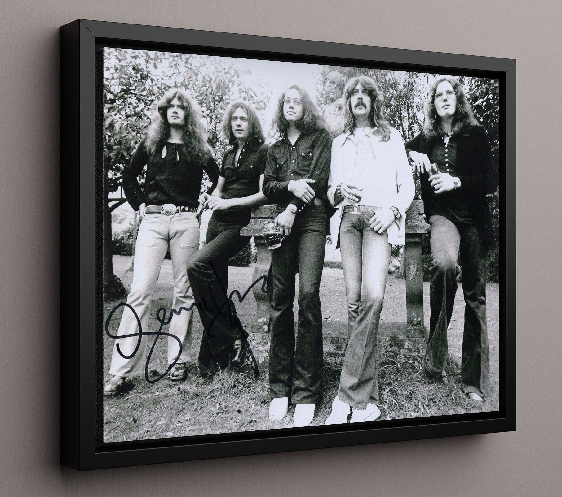 Deep Purple - Smoke on the Water - Vintage Music Wall Art - 16x20 Framed Canvas music decor