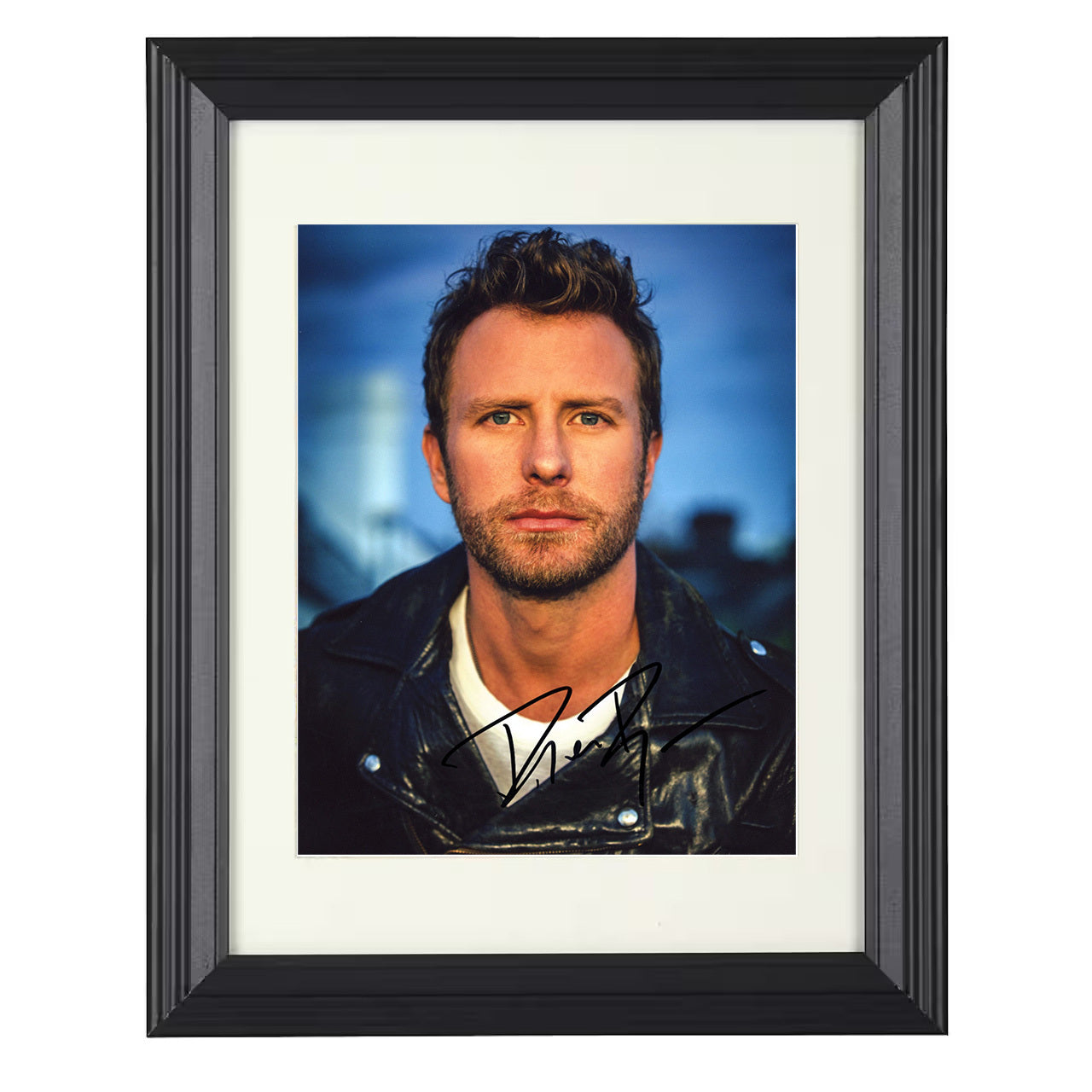 Dierks Bentley – Modern Country Image Leather Jacket – 8x10 black beveled framed music wall art