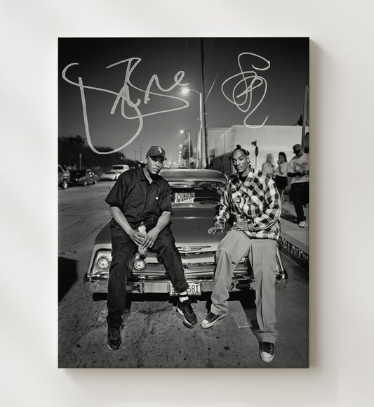 Dr. Dre and Snoop Dogg - Lowrider Street Photo 16x20 Gallery Frame vintage music wall art