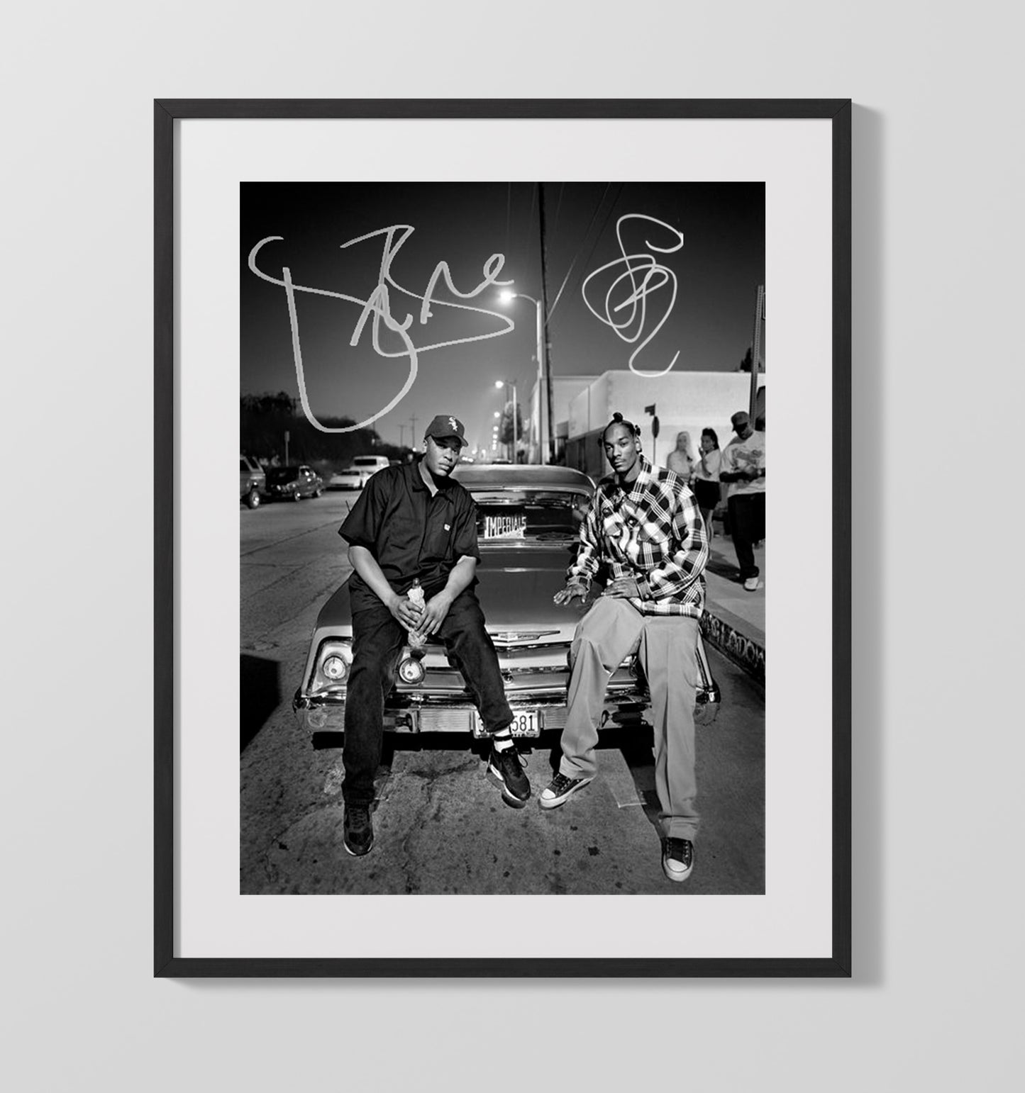 Dr. Dre and Snoop Dogg - Lowrider Street Photo Music Wall Art 16x20 Gallery Frame wall art print – Music decor
