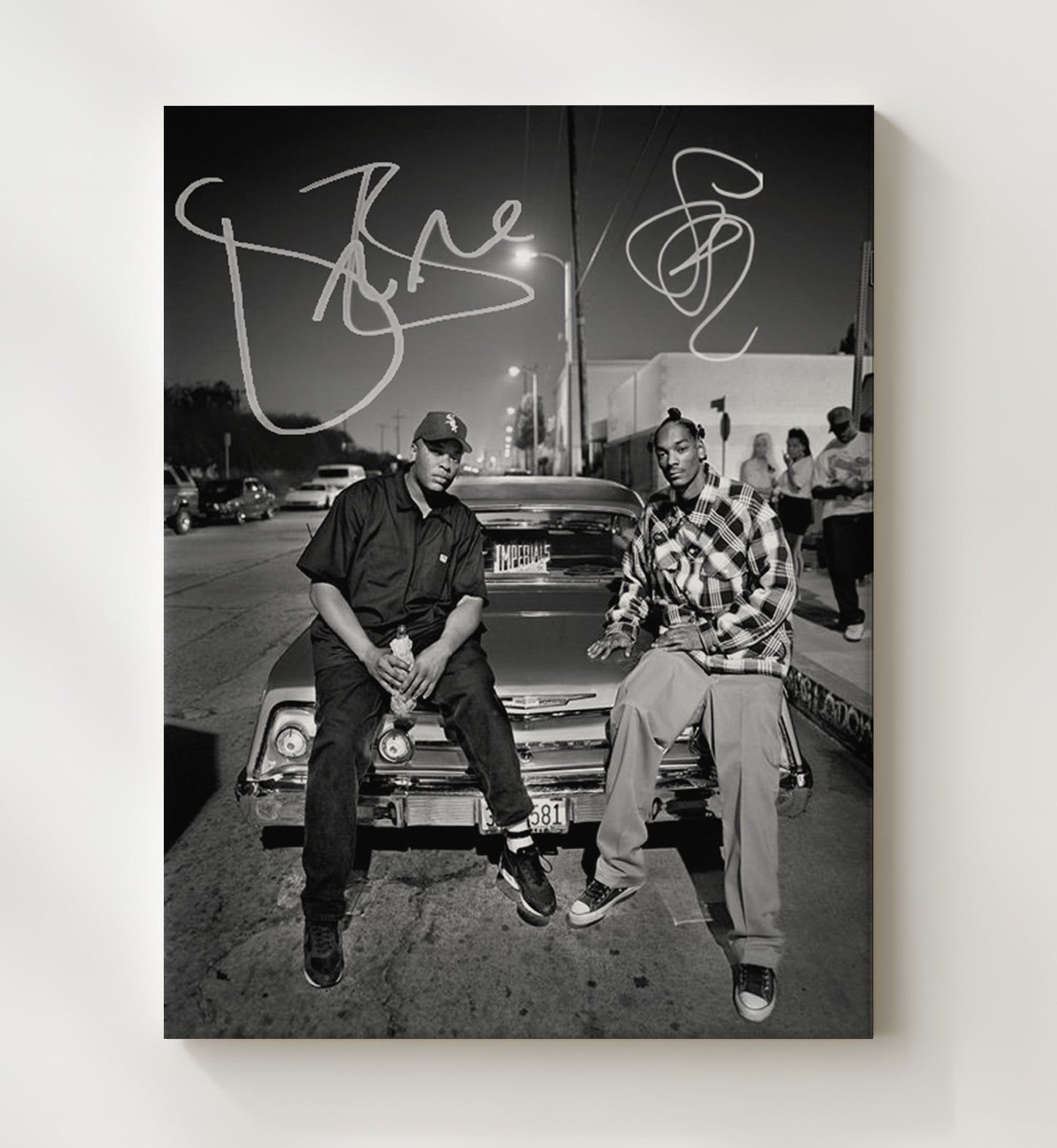Dr. Dre and Snoop Dogg - Lowrider Street Photo Music Wall Art 20x24 Canvas wall art print – Music decor