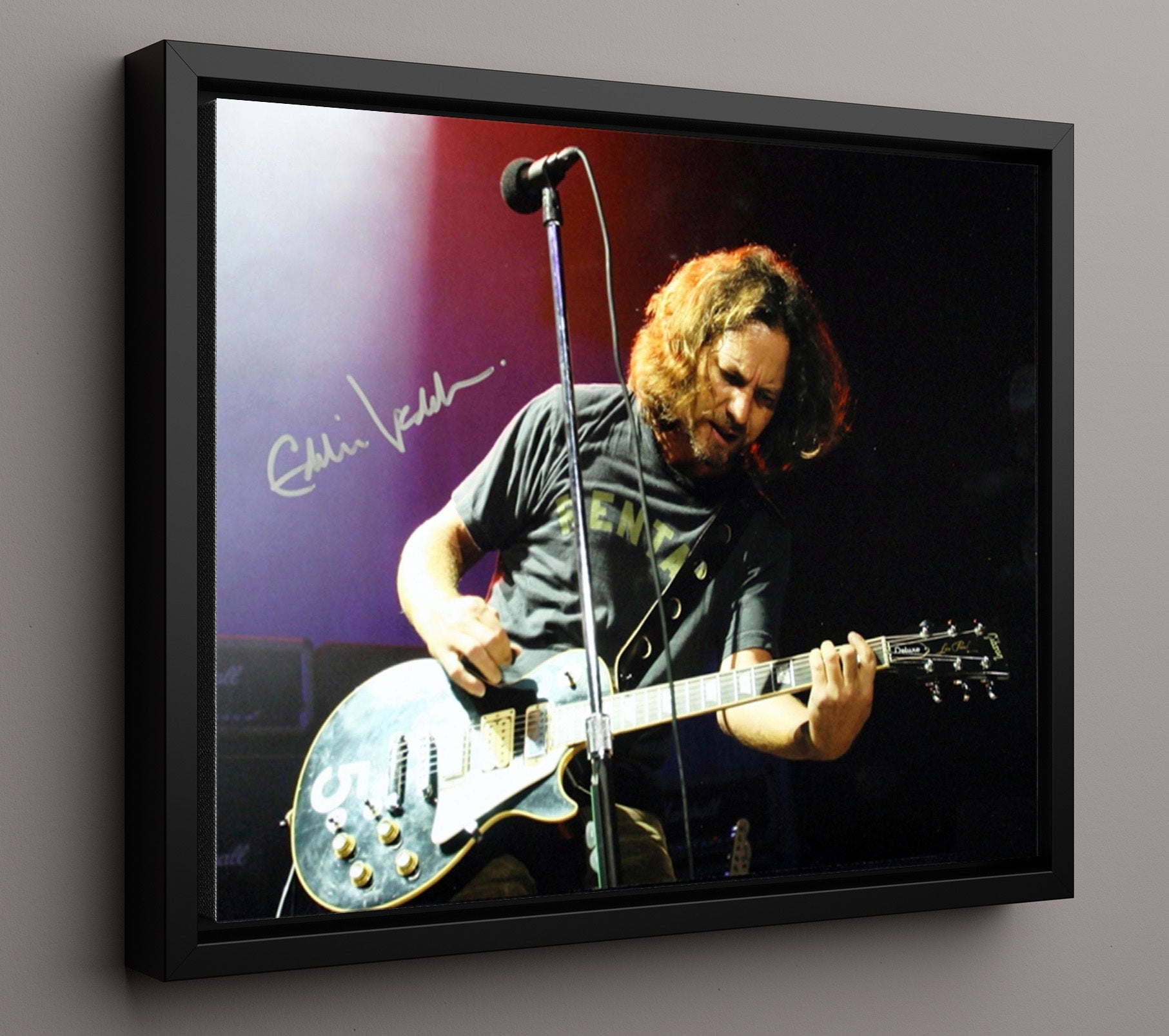Eddie Vedder - Grunge Voice Icon - Vintage Music Wall Art - 16x20 Framed Canvas music decor