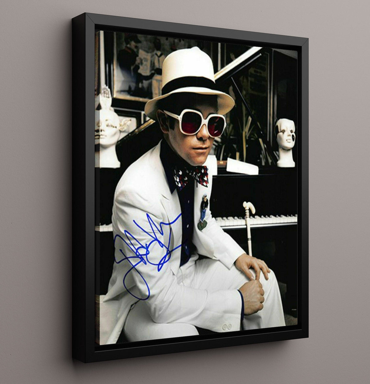 Elton John - White Suit Piano Studio Photo 8x10 Unframed Print vintage music wall art