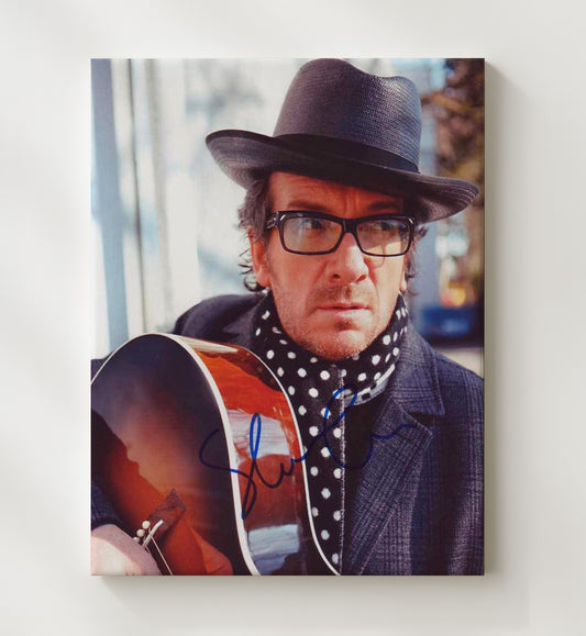 Elvis Costello - Glasses And Hat With Guitar Photo 16x20 Gallery Frame vintage music wall art