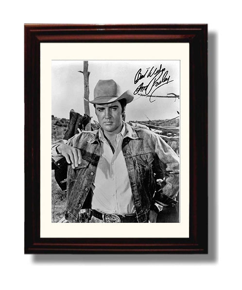 Elvis Presley - Cowboy Crooner Music Wall Art 8x10 Beveled Frame wall art print – Music decor