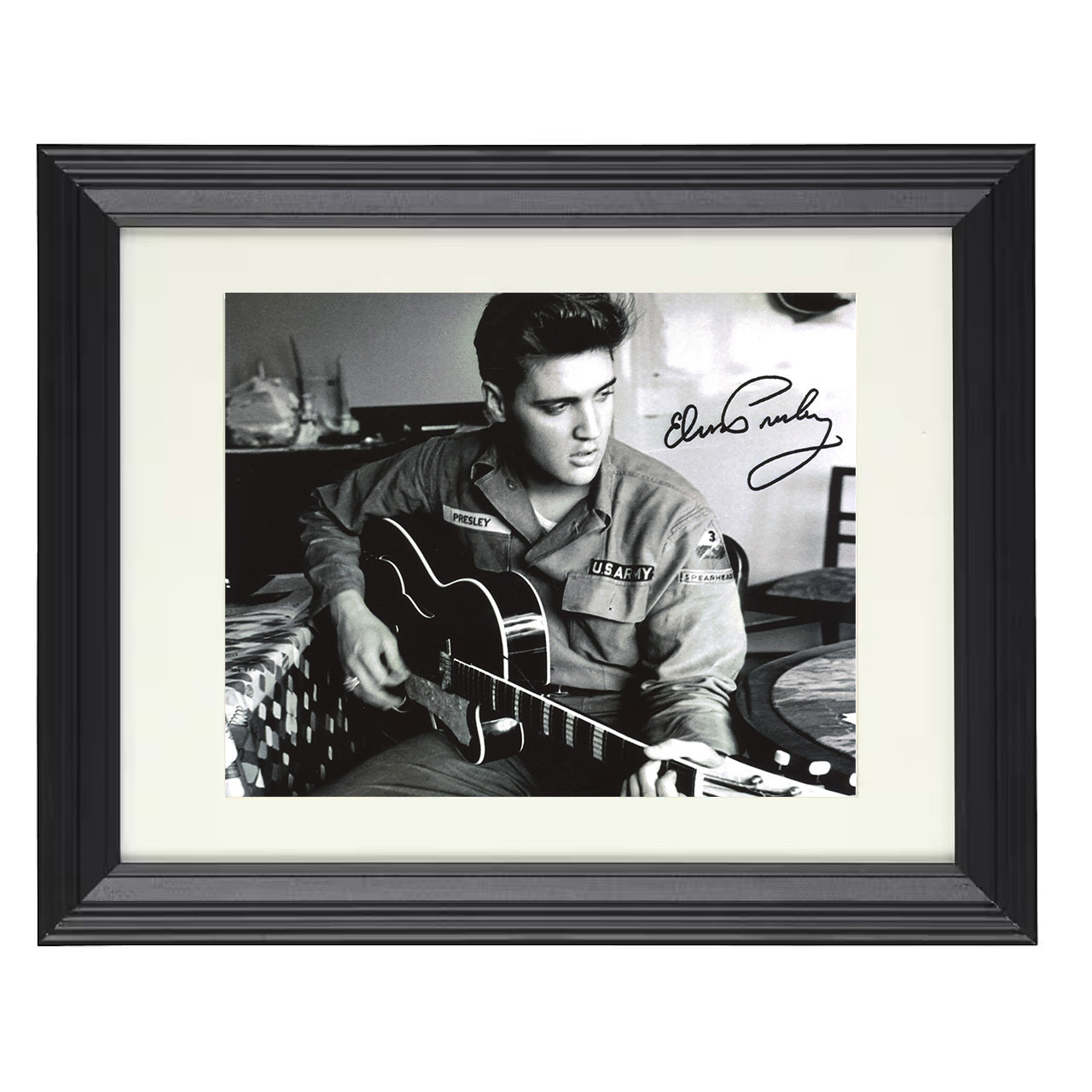 Elvis Presley – GI Blues Guitar – 8x10 black beveled framed music wall art
