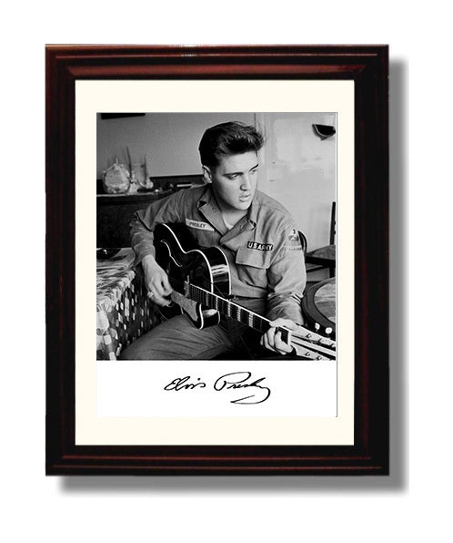 Elvis Presley - U.S. Army Guitar Session Music Wall Art 8x10 Beveled Frame wall art print – Music decor