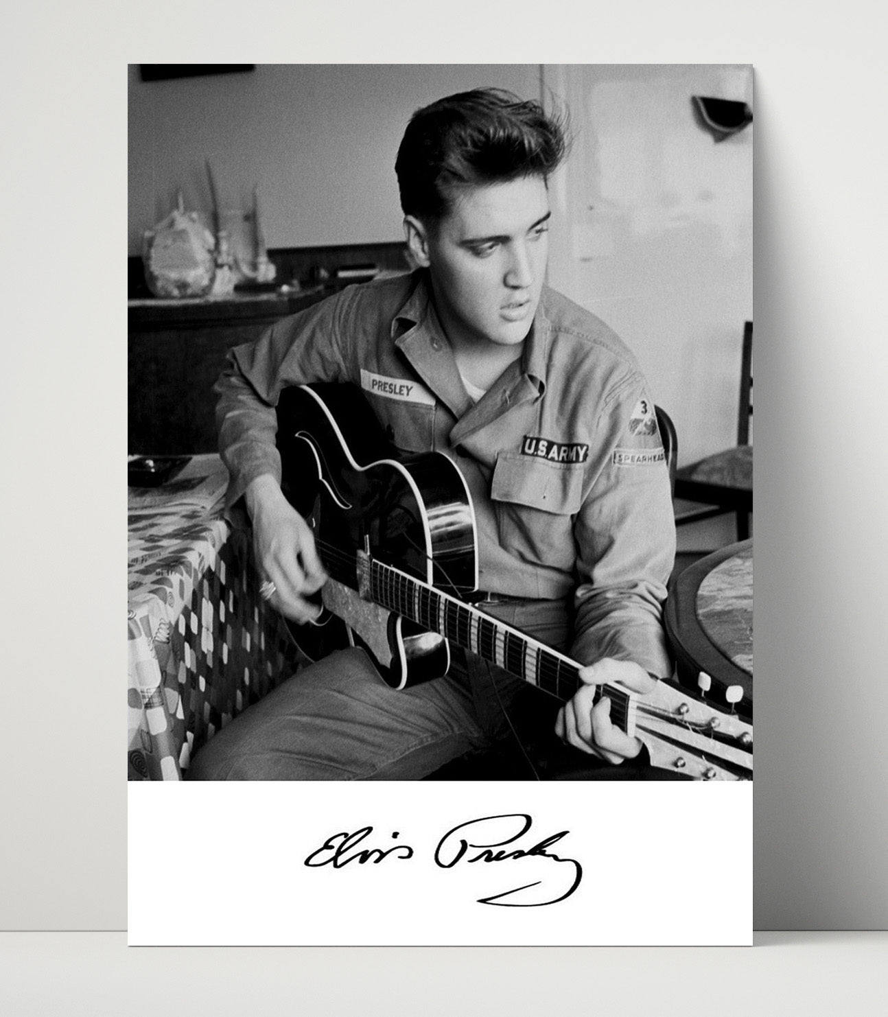 Elvis Presley - U.S. Army Guitar Session Music Wall Art 16x20 Unframed Print wall art print – Music decor