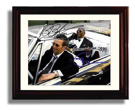 Eric Clapton and B.B. King - Blues Royalty - Vintage Music Wall Art - 8x10 Beveled Frame music decor