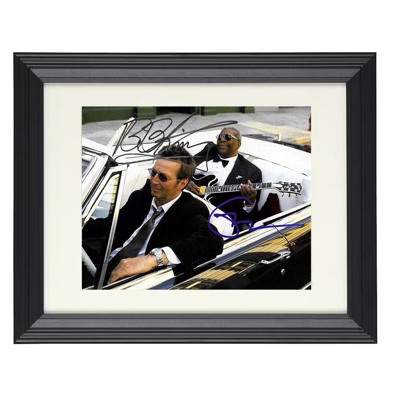 Eric Clapton and B.B. King – Blues Royalty – 8x10 black beveled framed music wall art