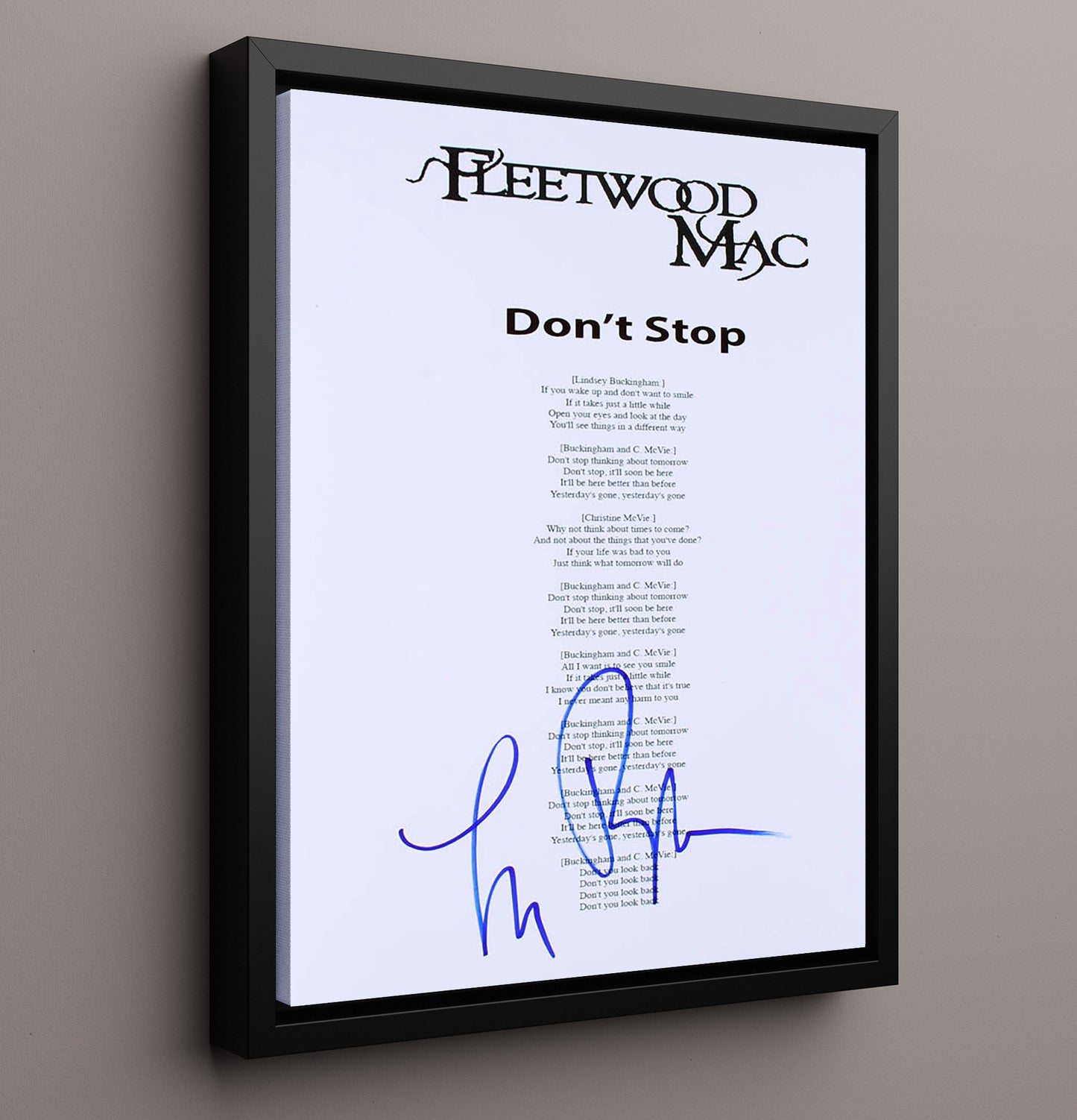 Fleetwood Mac - Dont Stop Dreaming - Vintage Music Wall Art - 16x20 Framed Canvas music decor