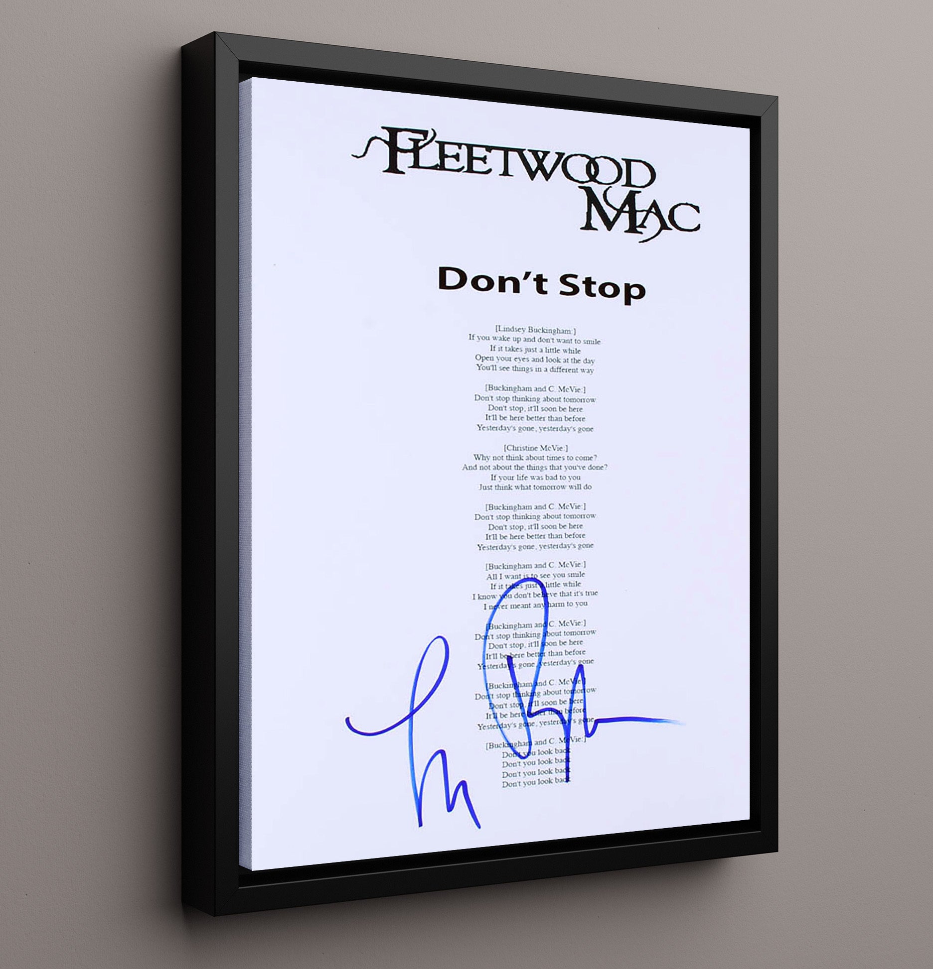 Fleetwood Mac - Dont Stop Dreaming - Vintage Music Wall Art - 16x20 Framed Canvas music decor