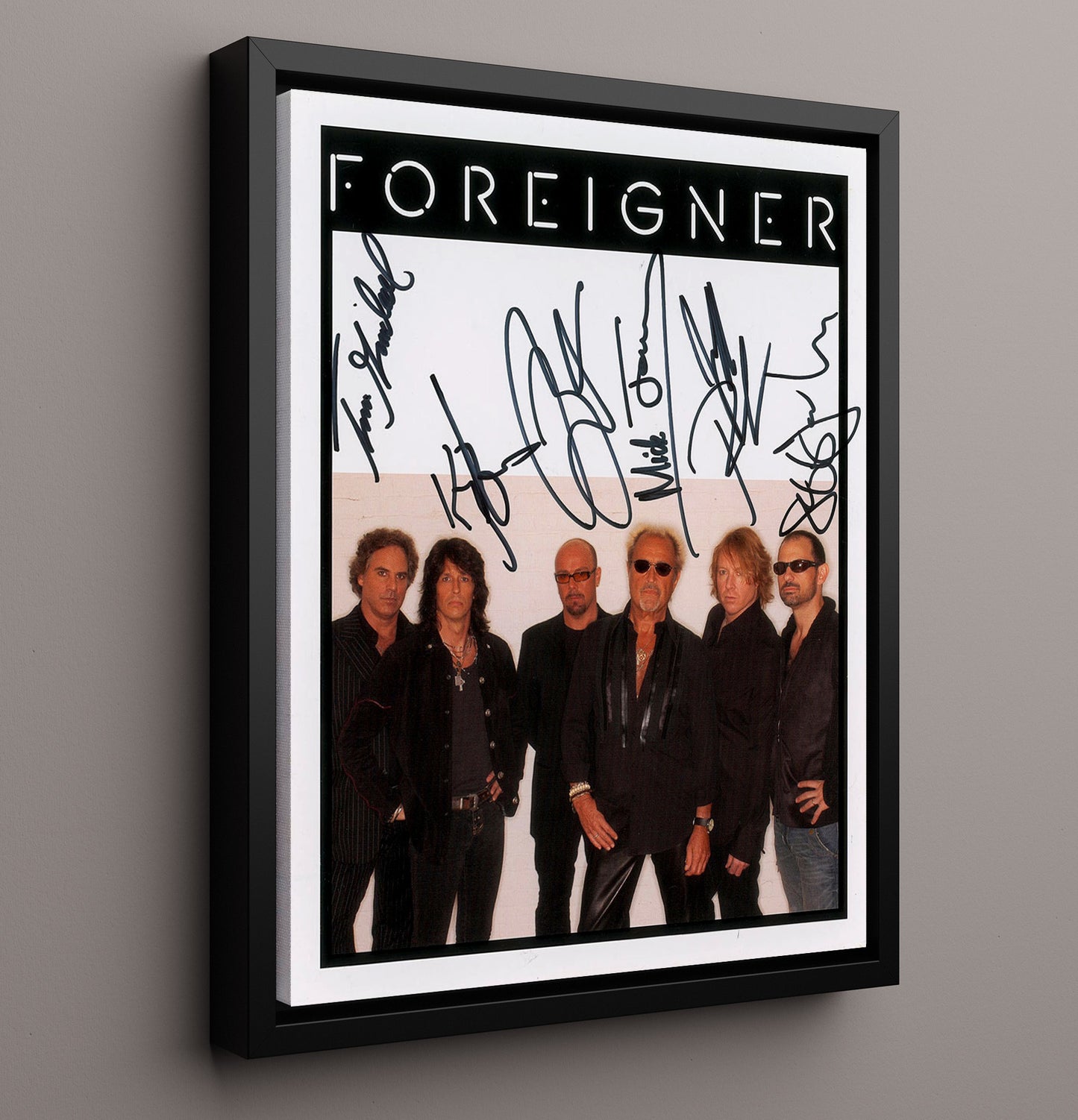 Foreigner - Full Band Portrait Music Wall Art 16x20 Framed Canvas wall art print – Music decor