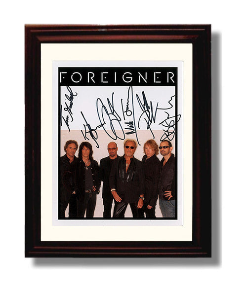 Foreigner - Full Band Portrait Music Wall Art 8x10 Beveled Frame wall art print – Music decor