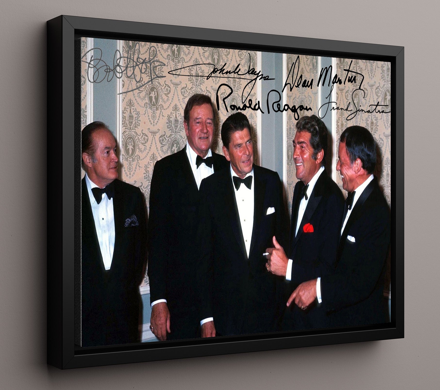 Frank Sinatra - Rat Pack Formal Moment - Vintage Music Wall Art - 16x20 Framed Canvas music decor