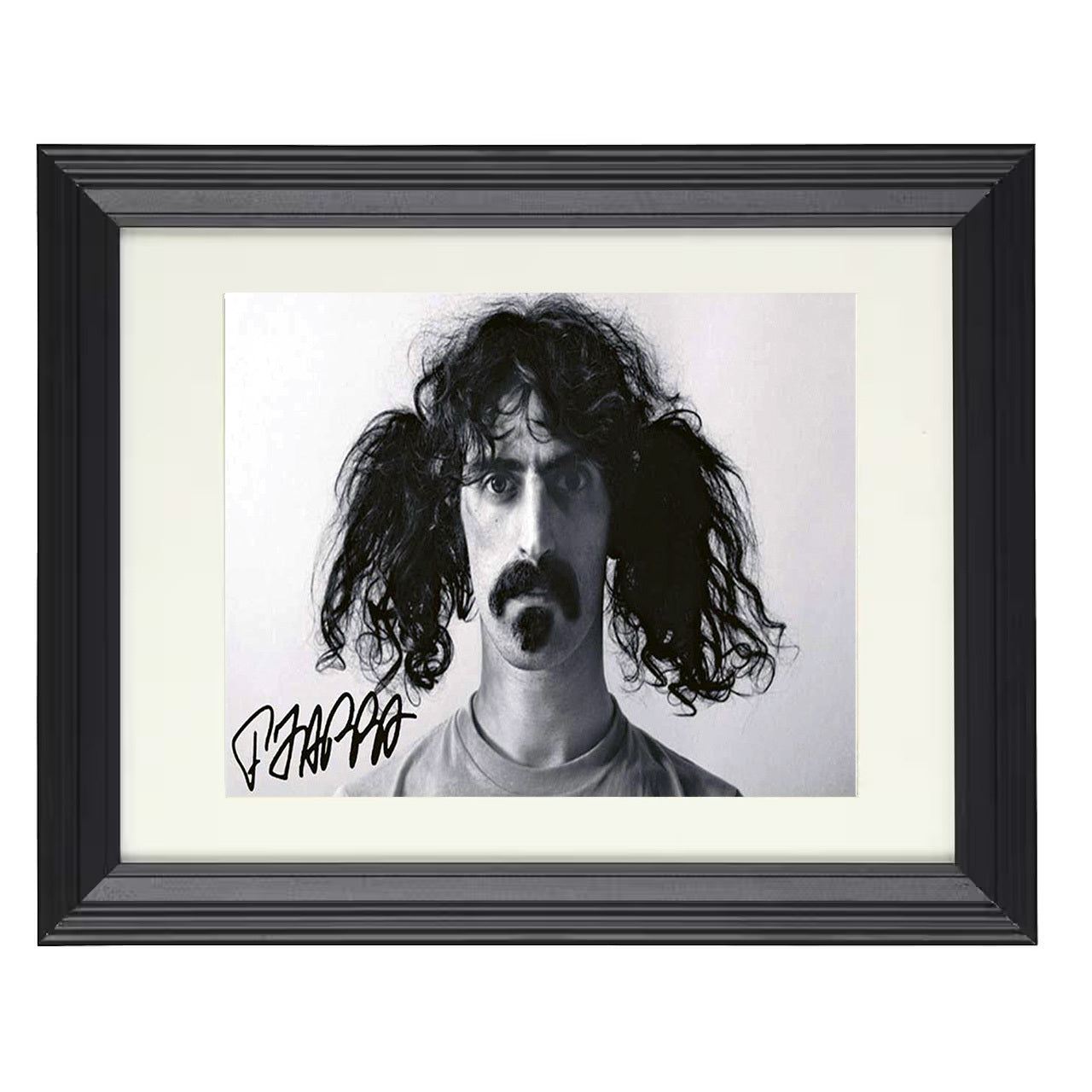 Frank Zappa – Wild Hair and Wilder Genius – 8x10 black beveled framed music wall art