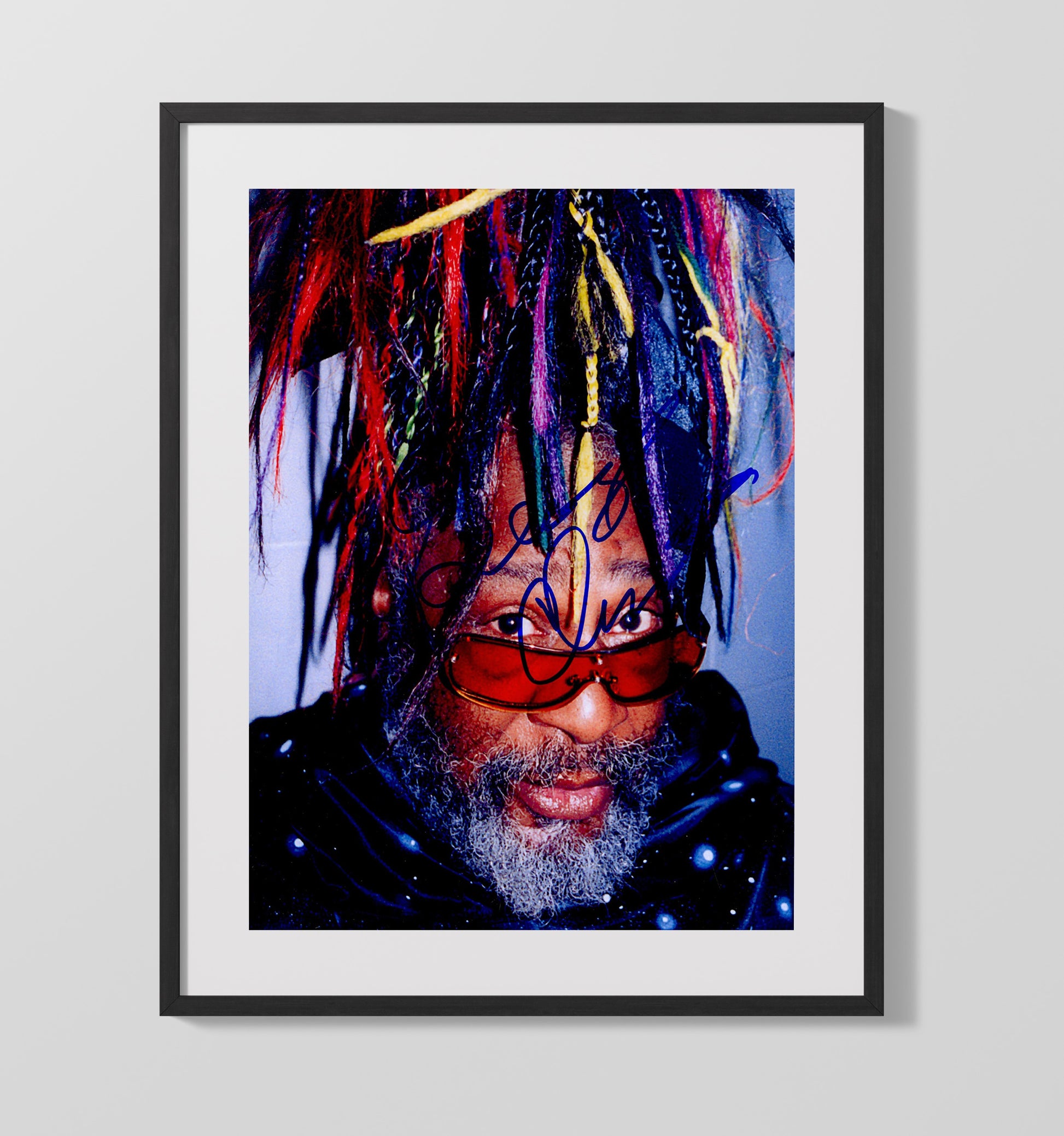 George Clinton - Funk Legend Colorful Braids Portrait Music Wall Art 16x20 Gallery Frame wall art print – Music decor