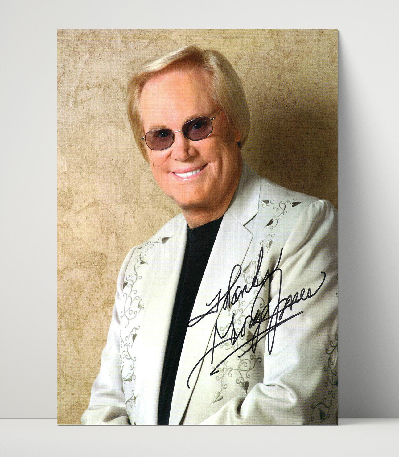 George Jones - Classic Country Portrait White Jacket Music Wall Art 16x20 Unframed Print wall art print – Music decor